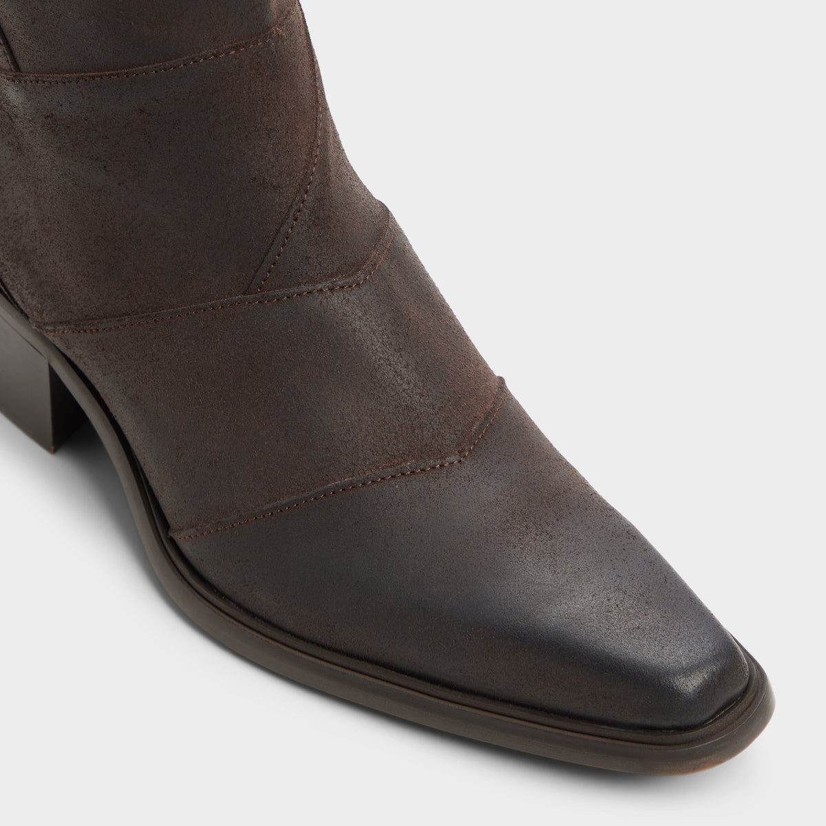 Three-quarter angle of Dark brown Zanatta Ankle boot's front side