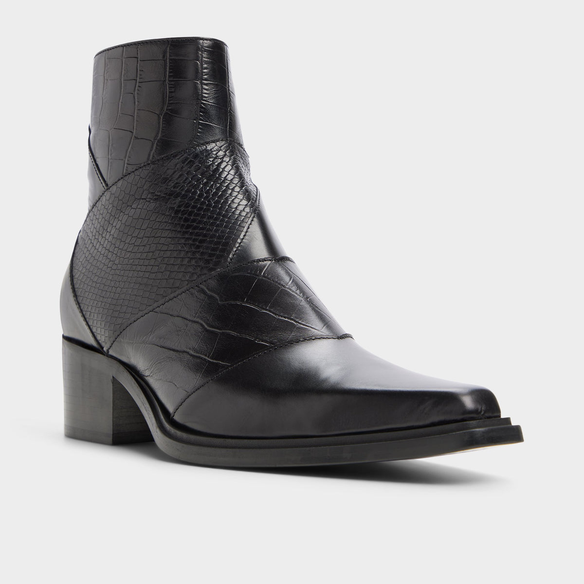 Three-quarter angle of Black Zanatta Ankle boot's back side