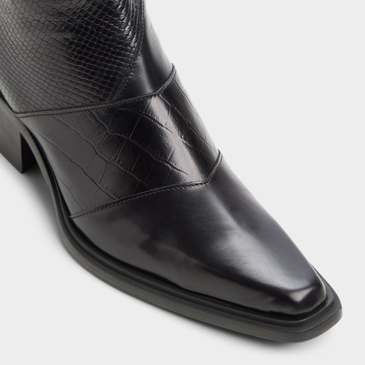 Three-quarter angle of Black Zanatta Ankle boot's front side