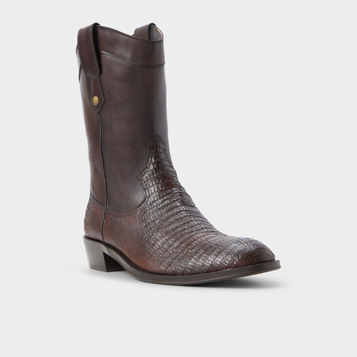 Three-quarter angle of Dark brown Rasmus Western boot's back side