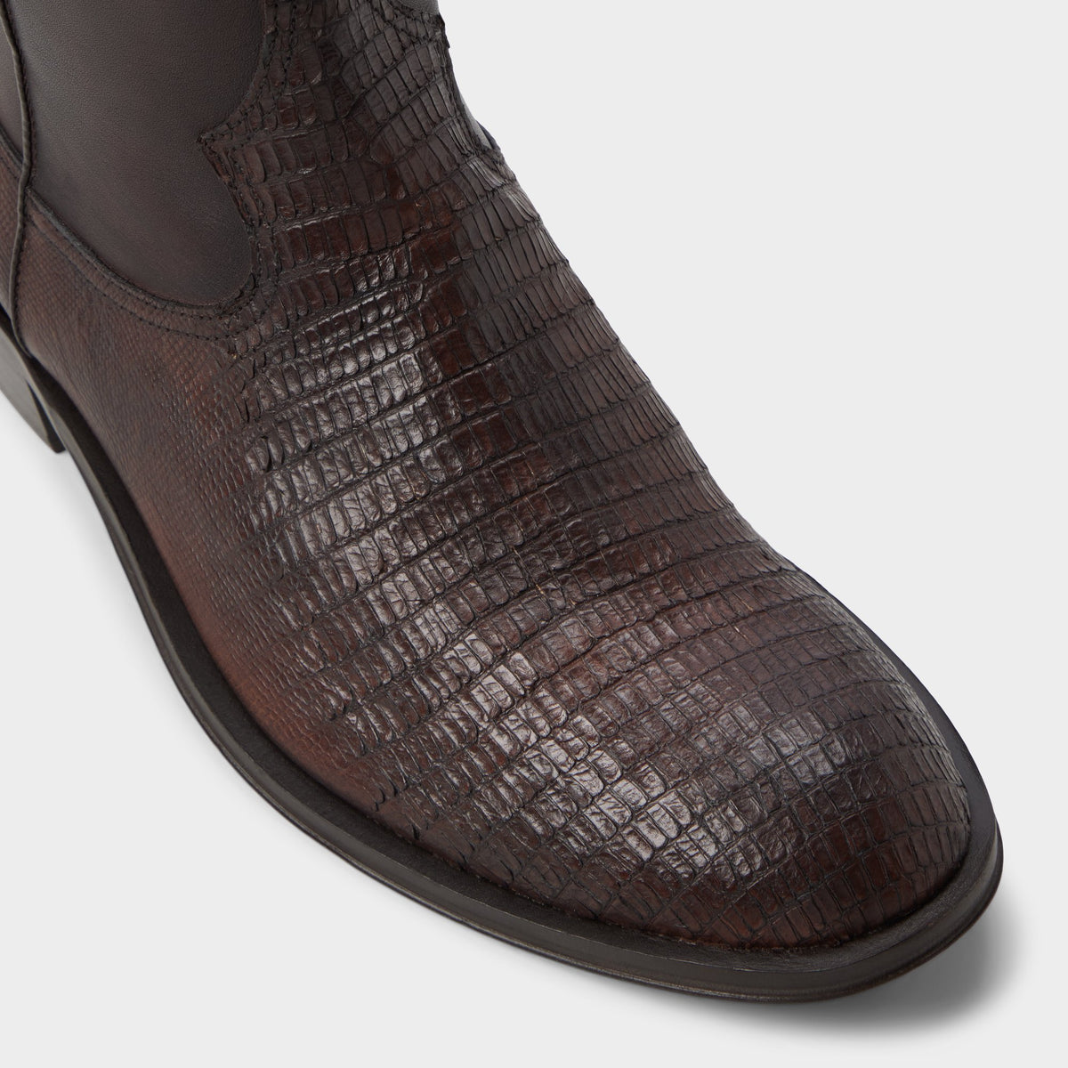 Three-quarter angle of Dark brown Rasmus Western boot's front side