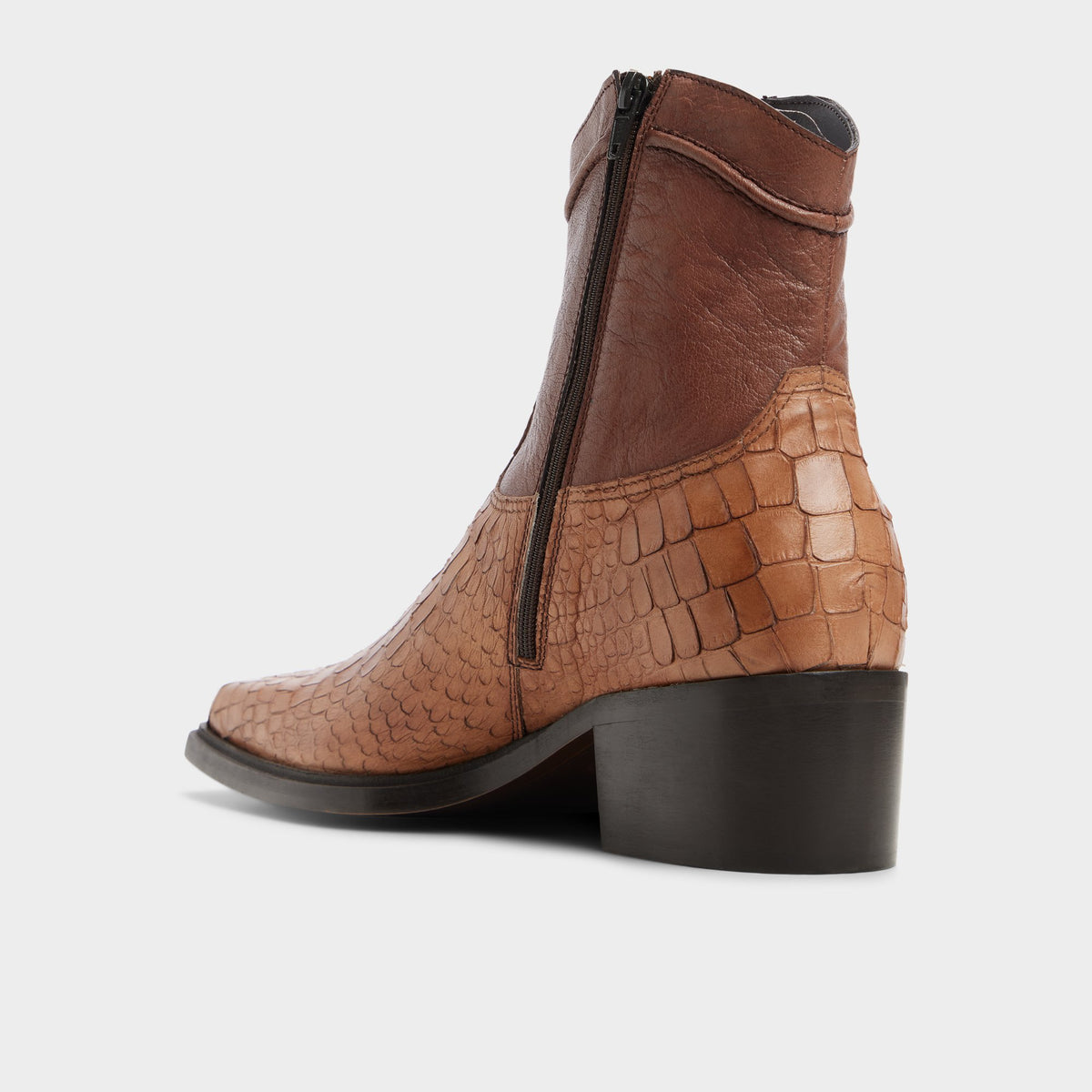 Side view of Brown Bari Western boot