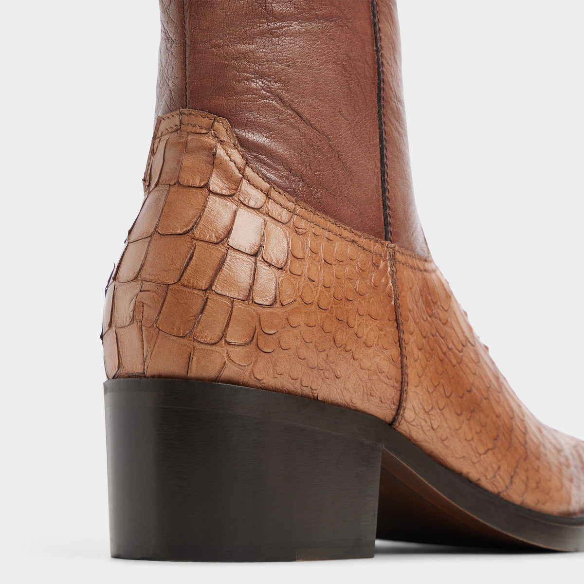 Close-up of the Brown Bari Western boot