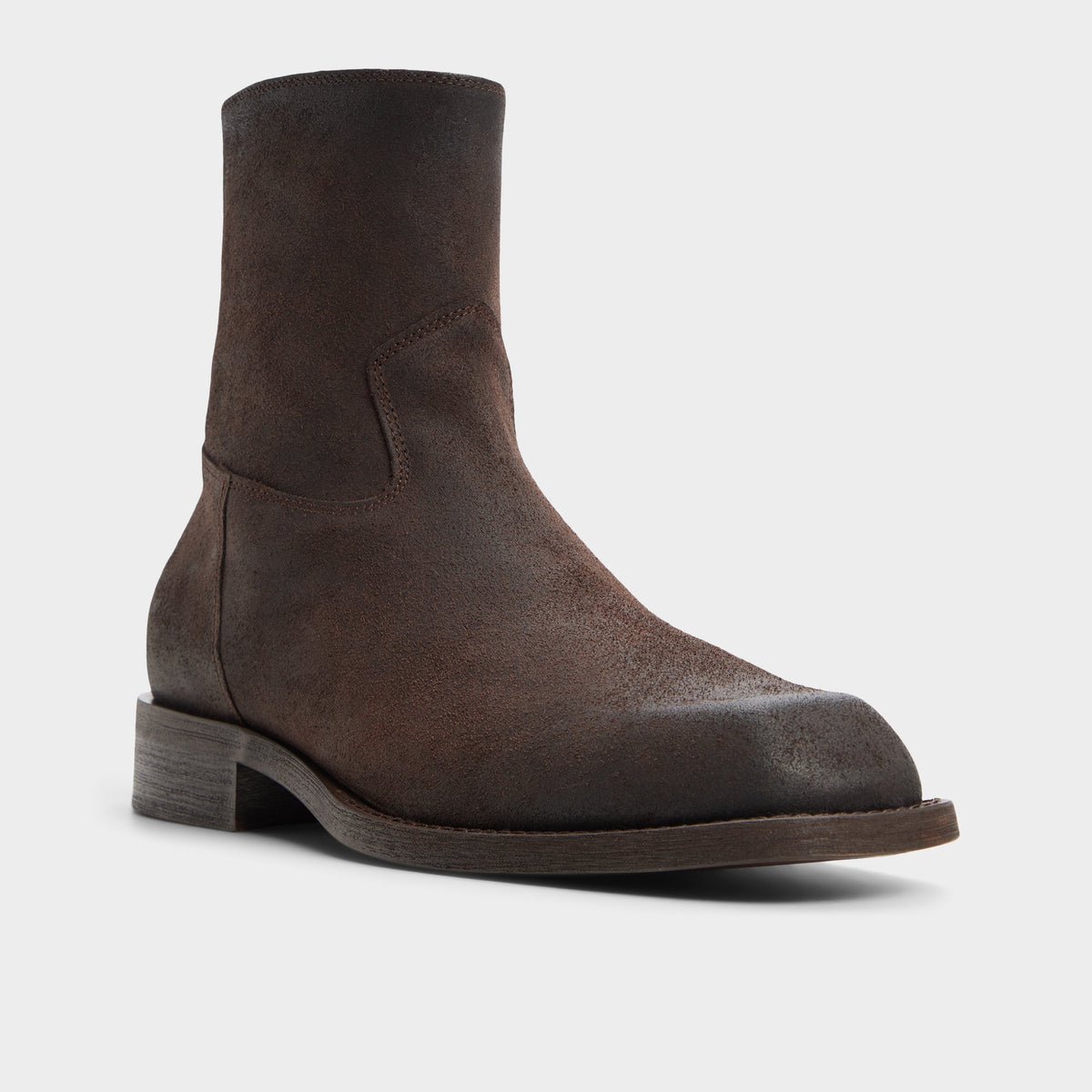 Three-quarter angle of Dark brown Todi Ankle boot's back side