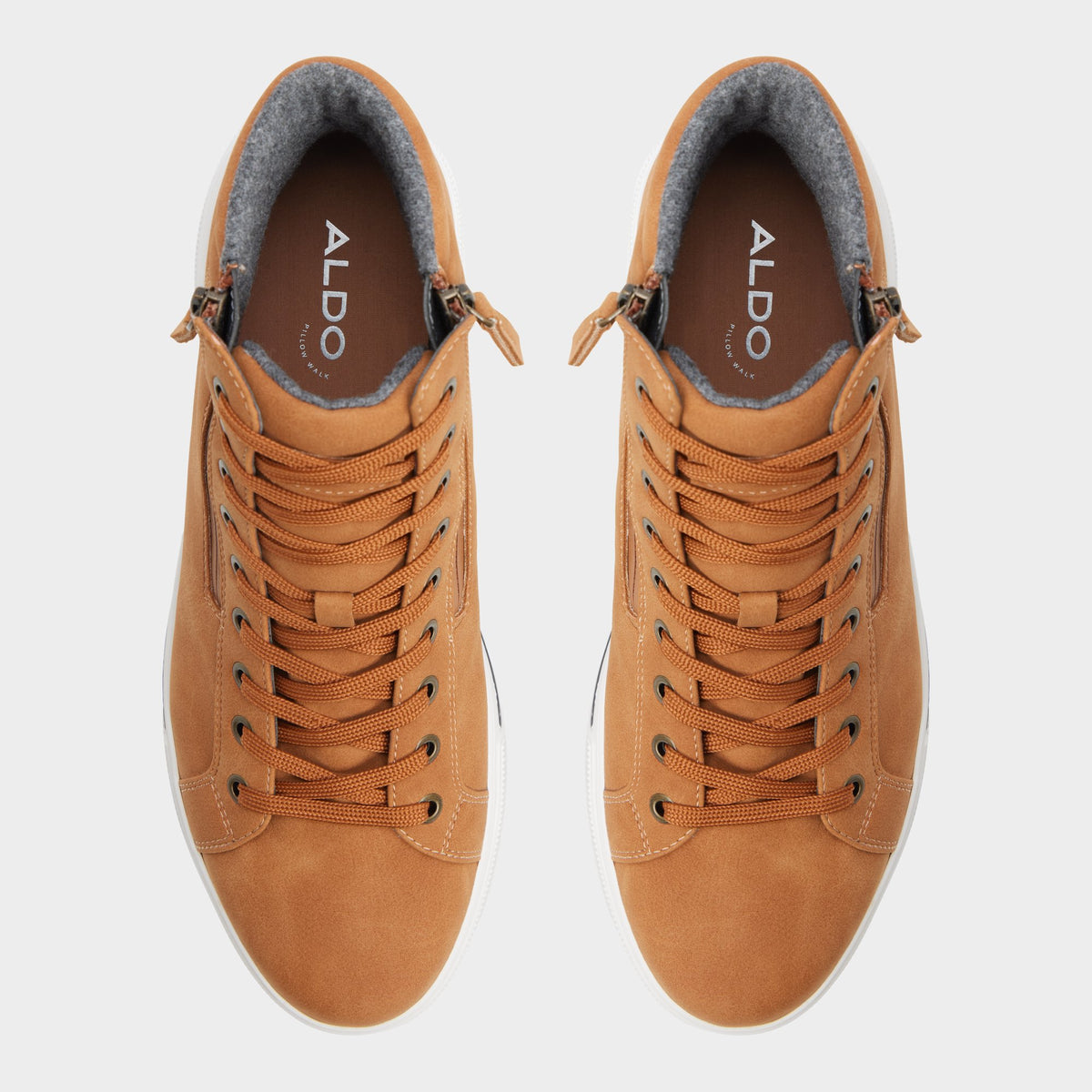Top-down view of the Tan Preralithh-l Oxford shoe