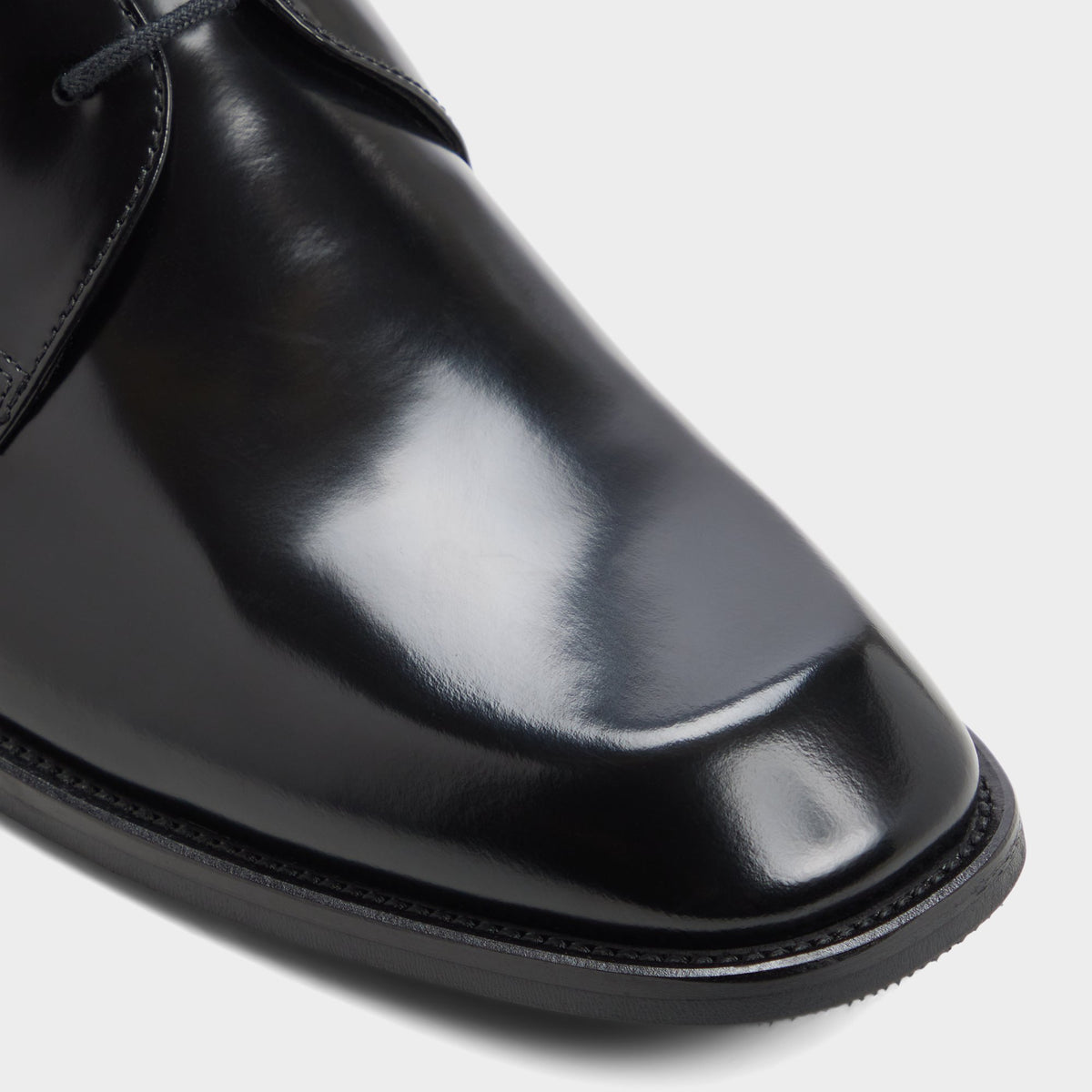 Close-up of the Black Hallow Derby shoe