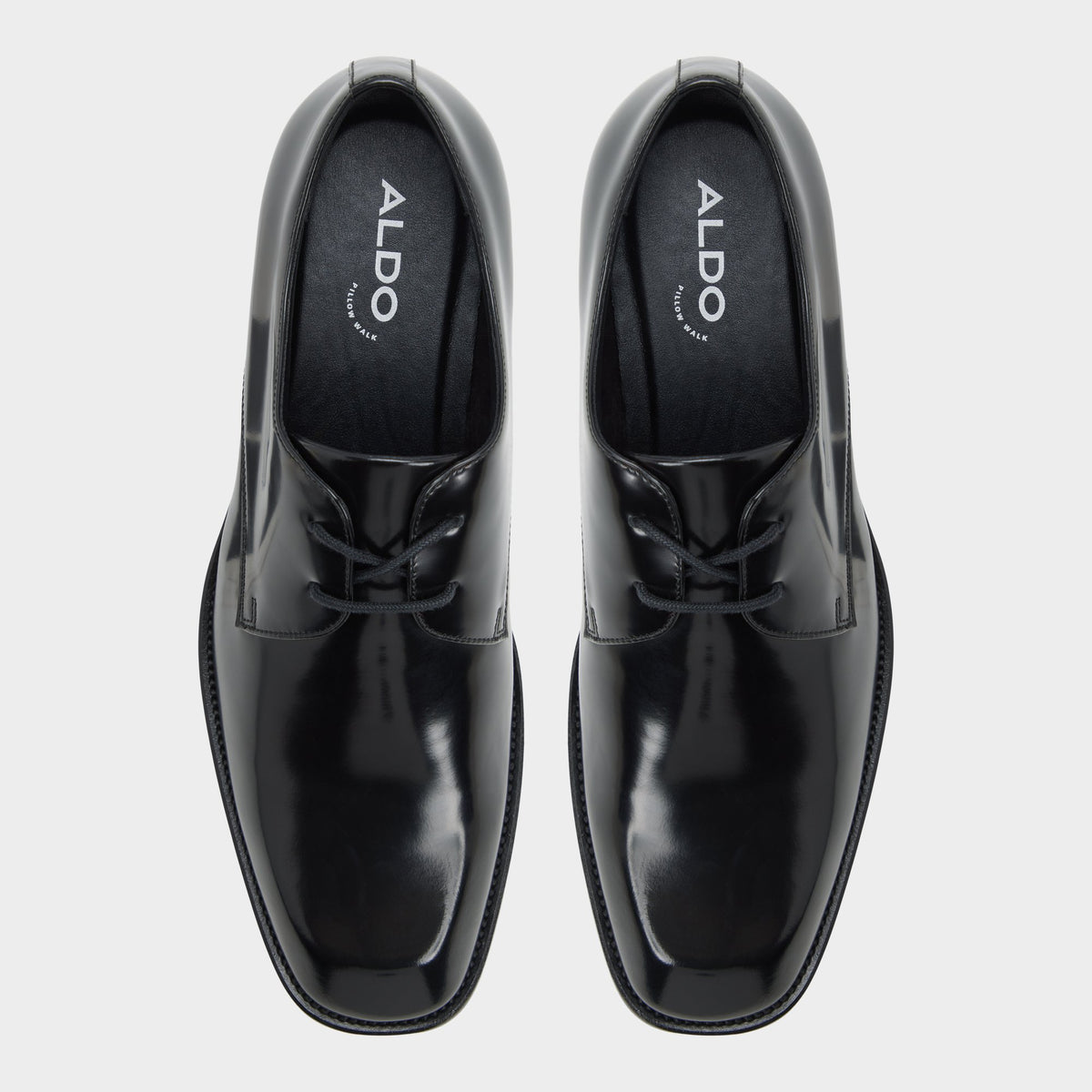 Top-down view of the Black Hallow Derby shoe