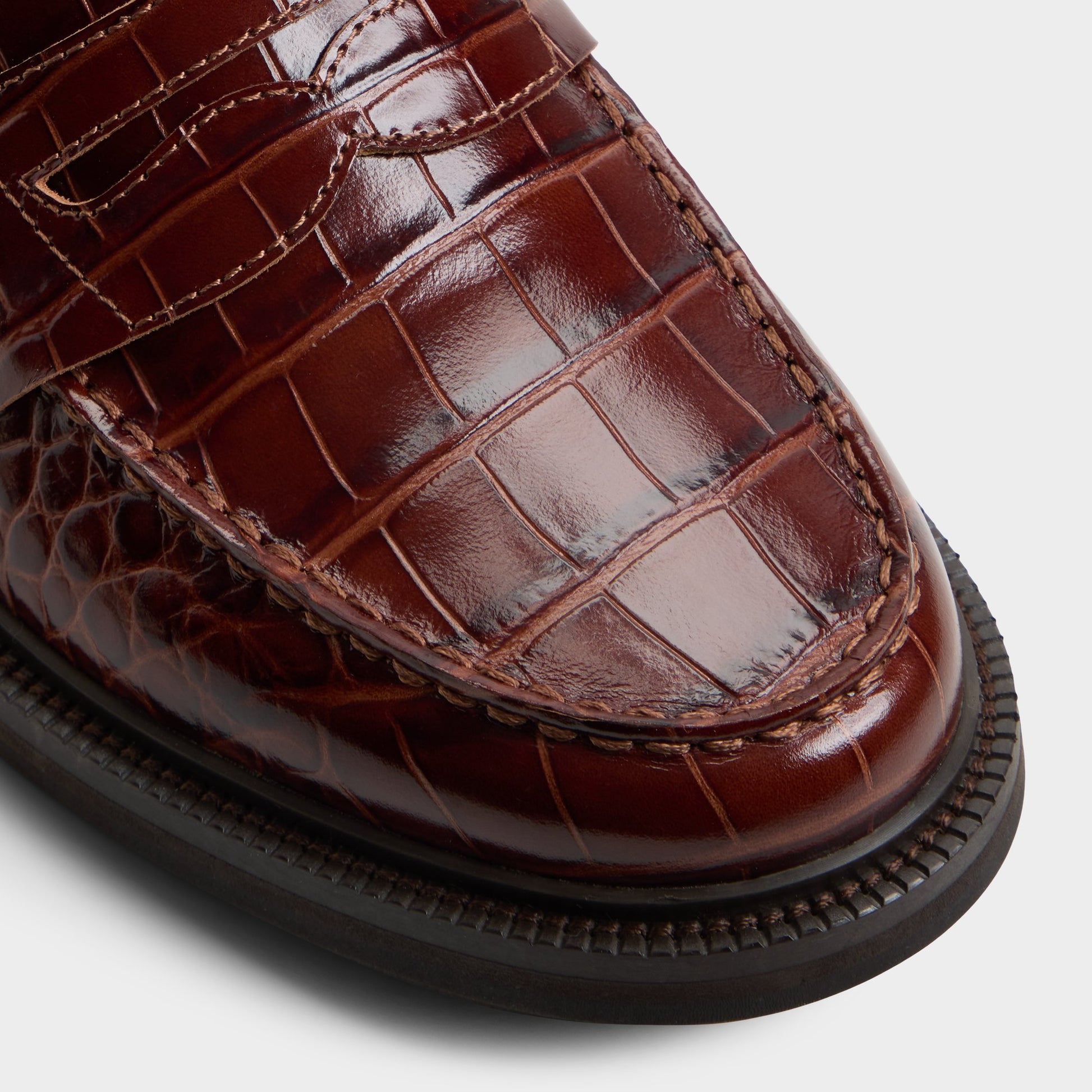 Close-up of the Brown Ruffus Loafer