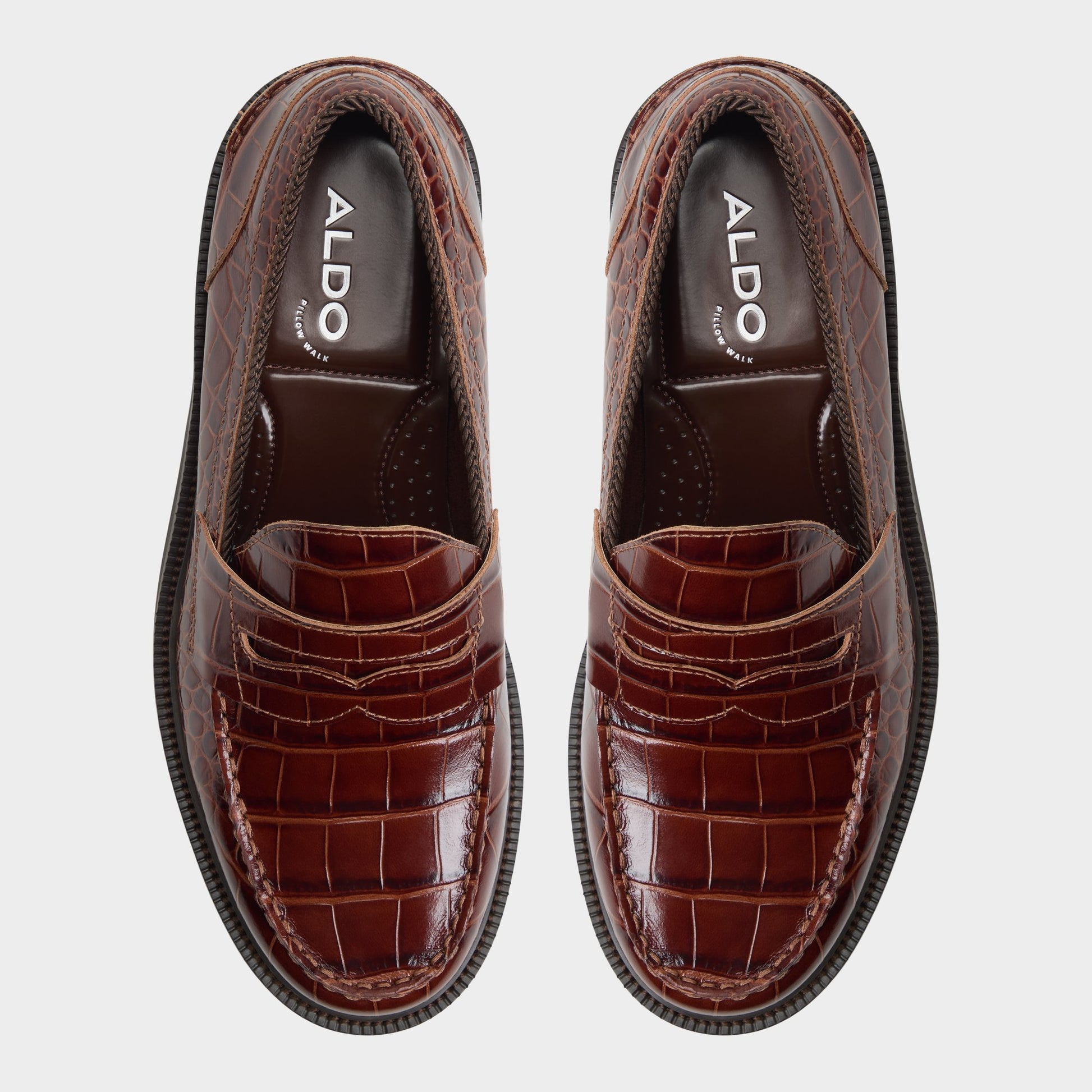 Top-down view of the Brown Ruffus Loafer