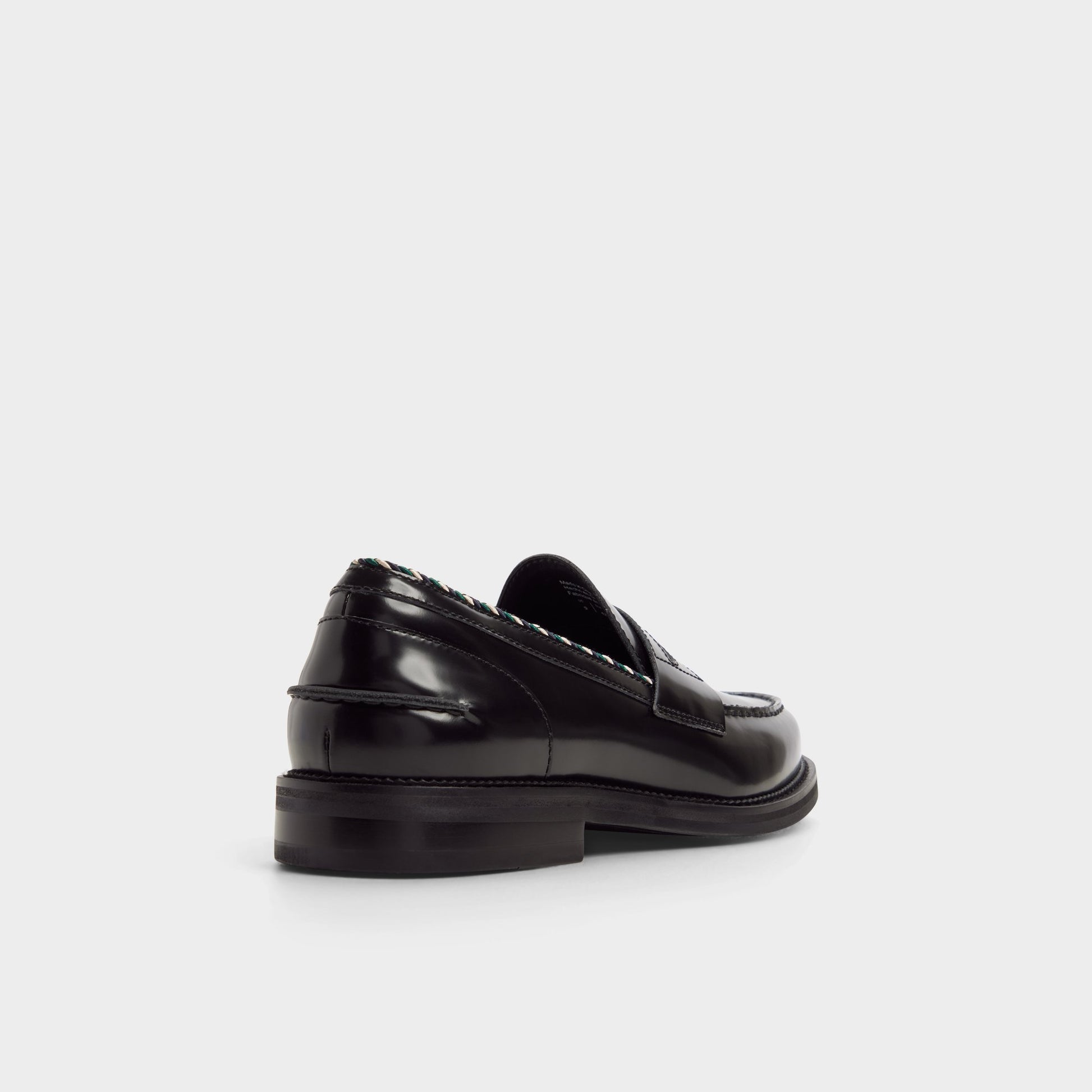 Three-quarter angle of Black Ruffus Loafer's back side