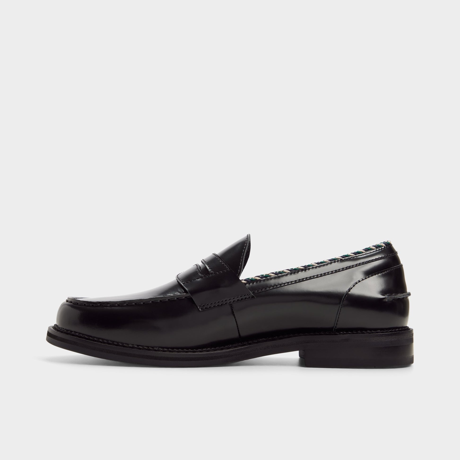 Side view of Black Ruffus Loafer