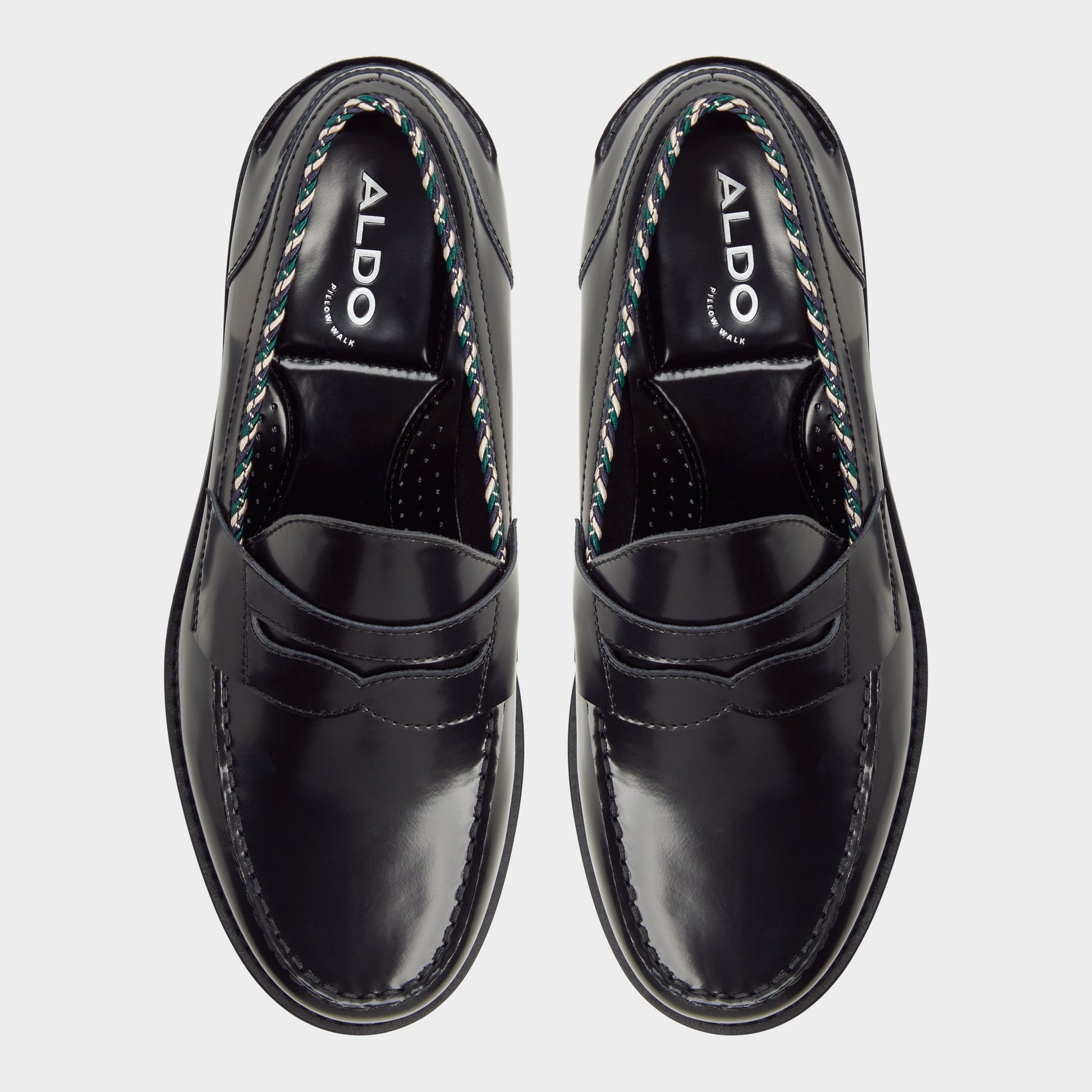 Top-down view of the Black Ruffus Loafer