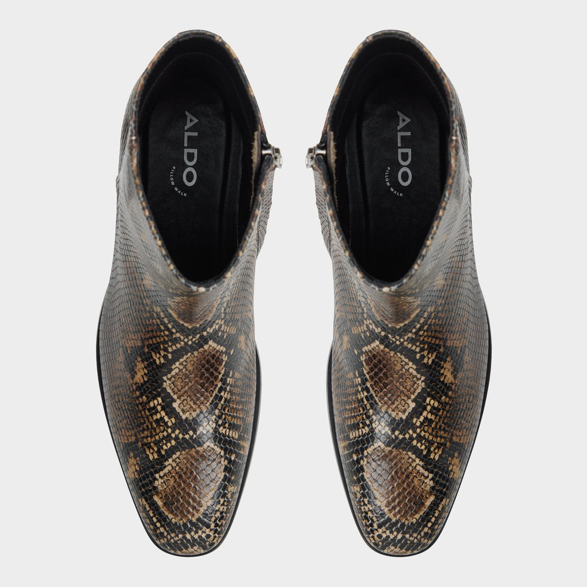 Top-down view of the Brown multi Amur Ankle boot