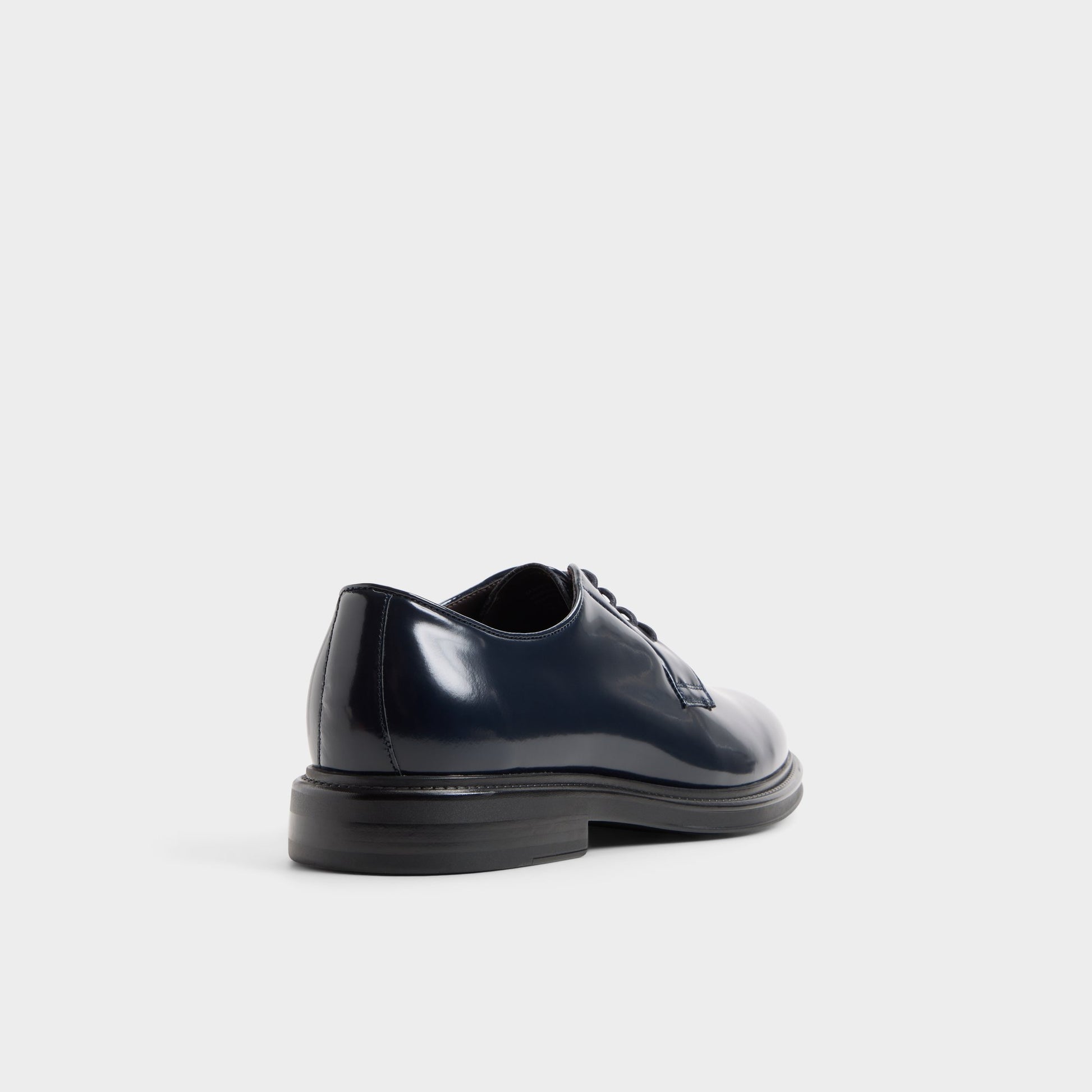 Three-quarter angle of Navy Kay Oxford shoe's back side