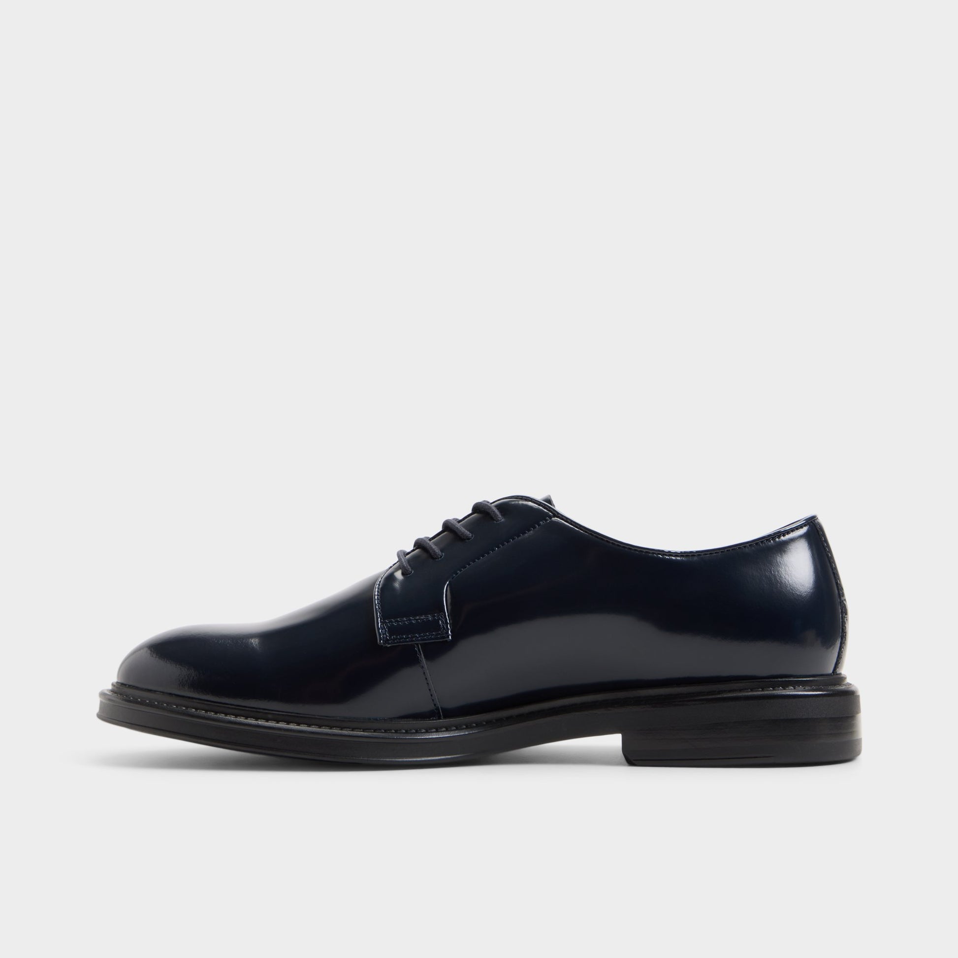Side view of Navy Kay Oxford shoe