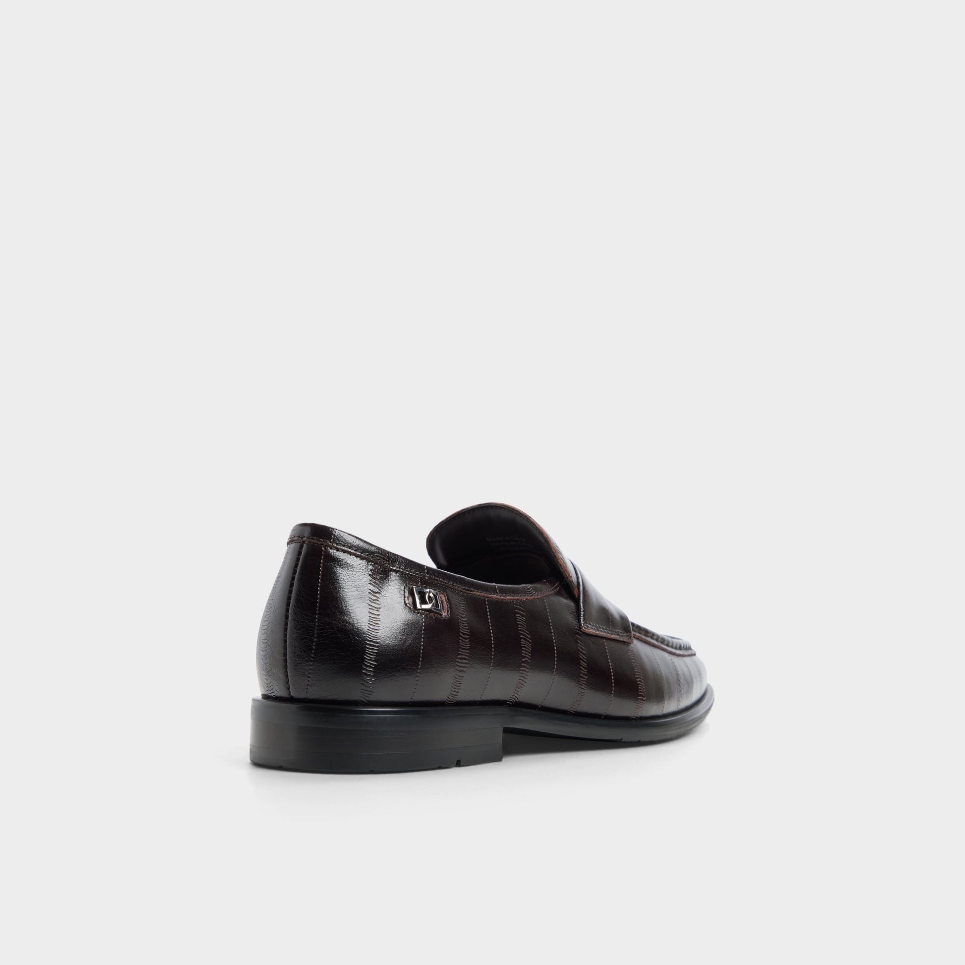 Three-quarter angle of Dark brown Emanuele Loafer's back side