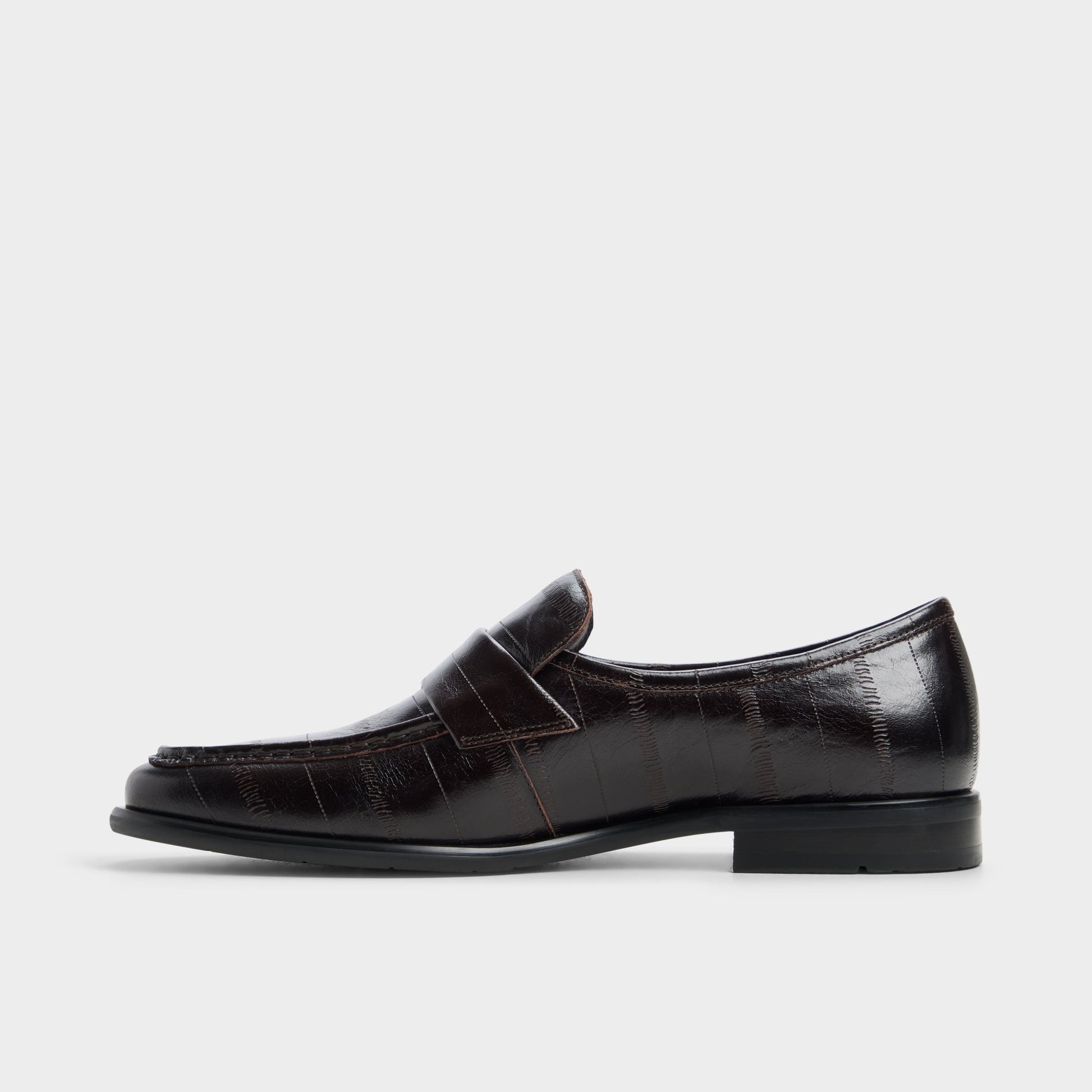 Side view of Dark brown Emanuele Loafer