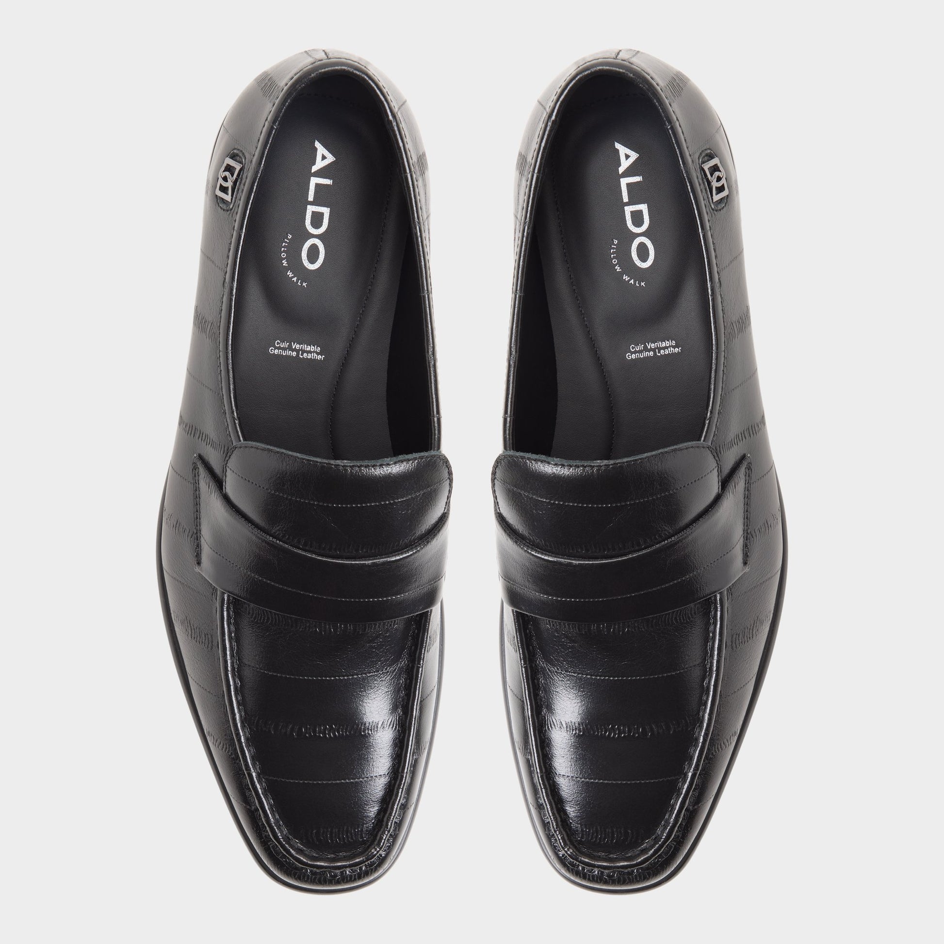 Top-down view of the Black Emanuele Loafer