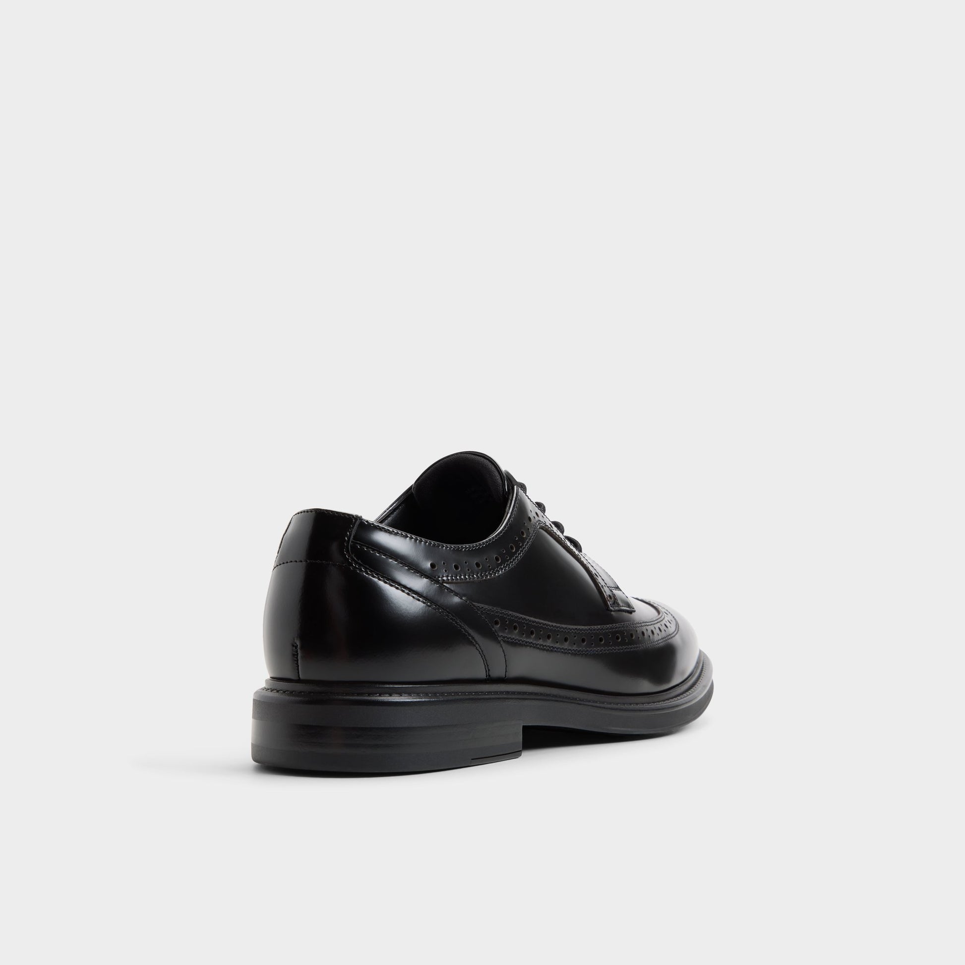 Three-quarter angle of Black Dave Oxford shoe's back side
