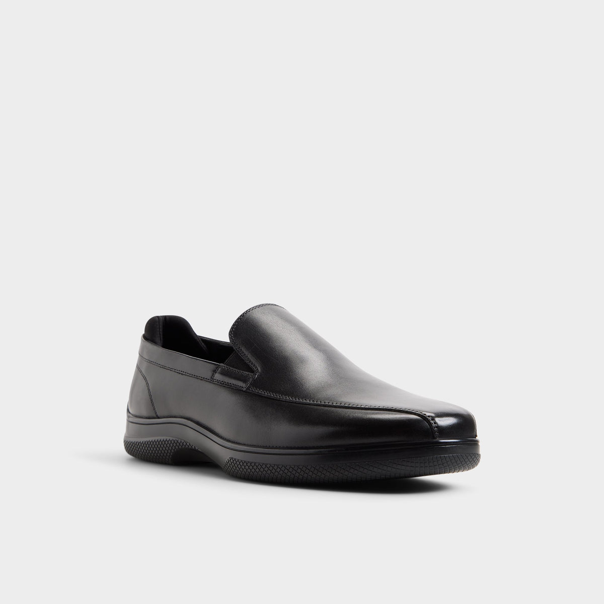 Three-quarter angle of Black Kason Loafer's front side