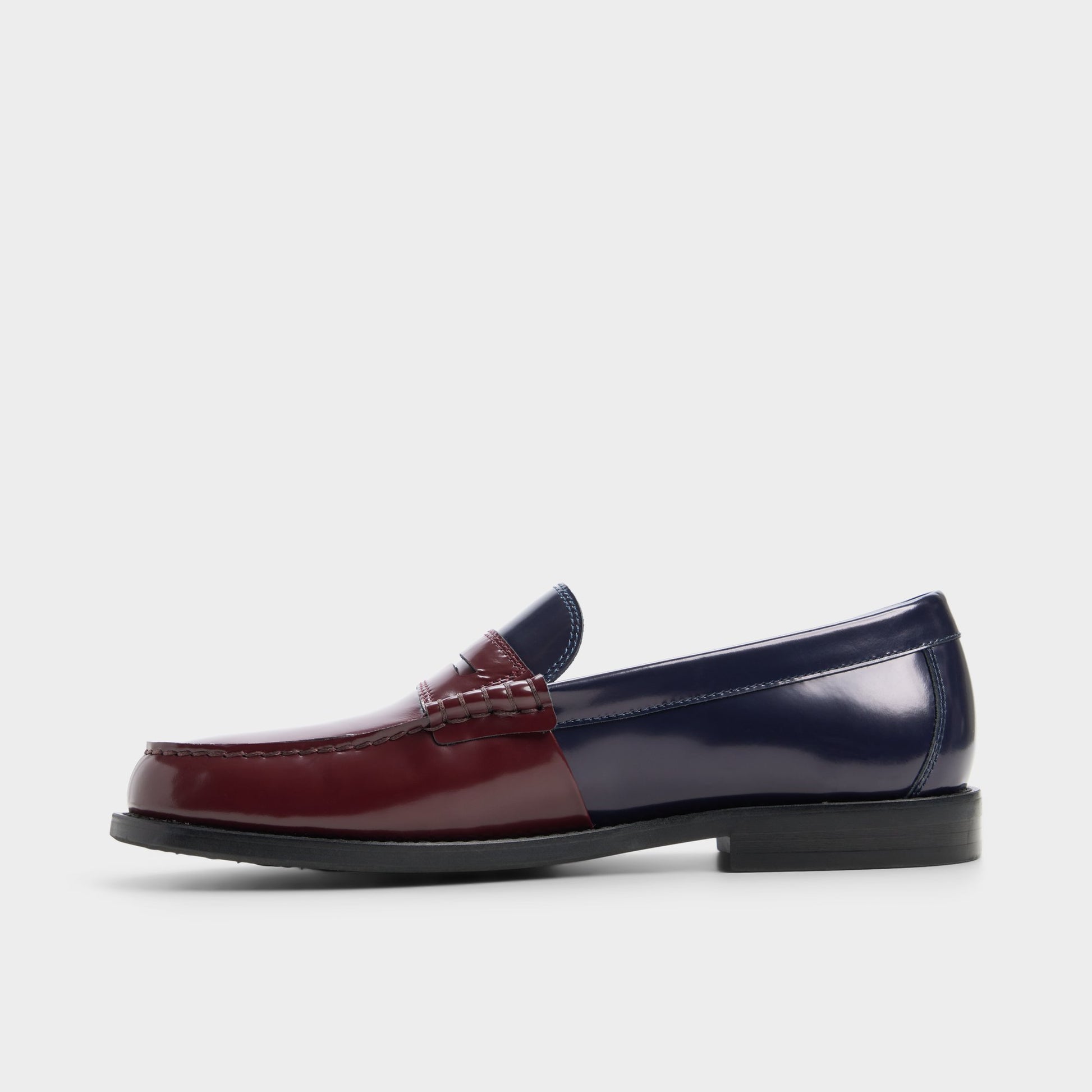 Side view of Navy multi Emil Loafer
