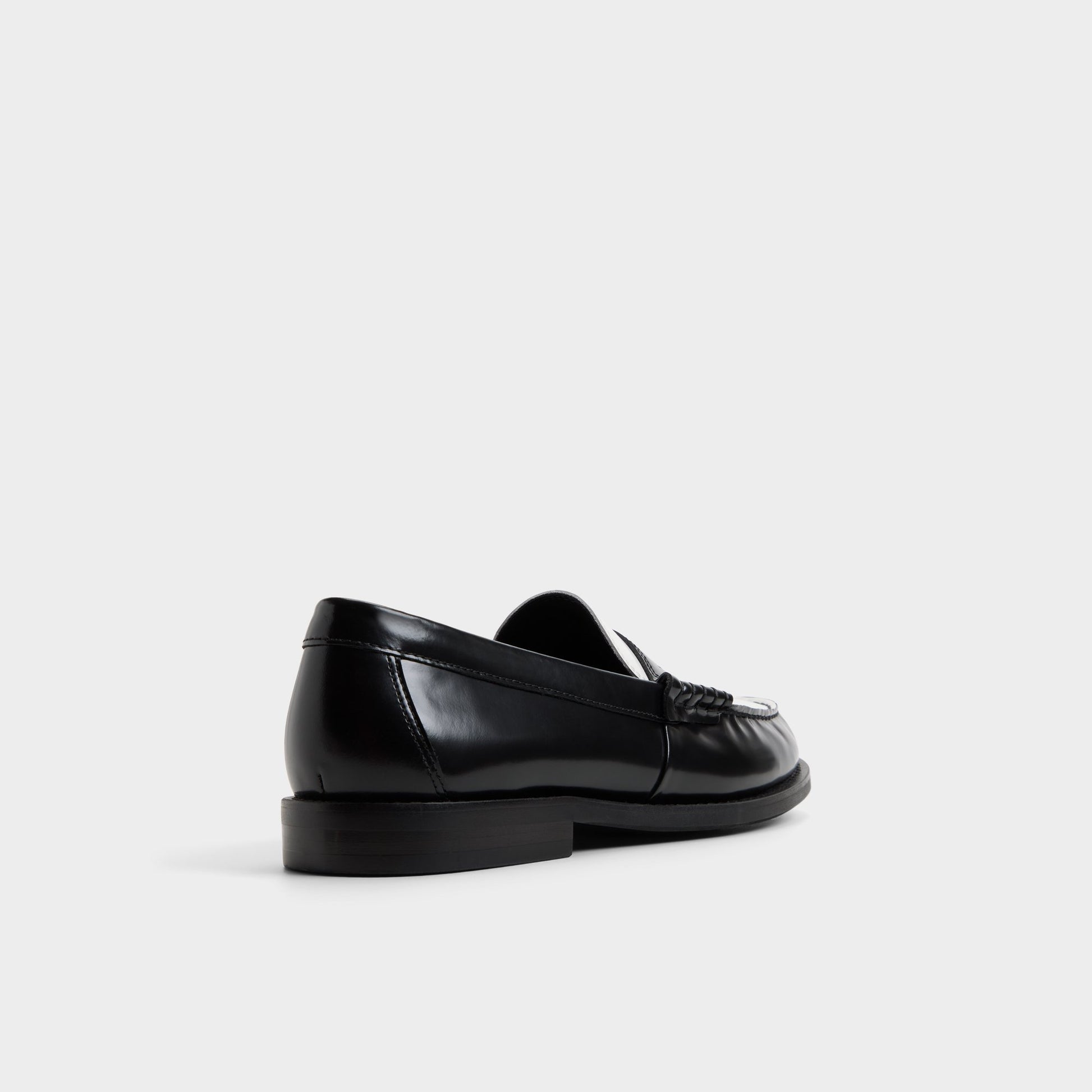 Three-quarter angle of Black/white Emil Loafer's back side