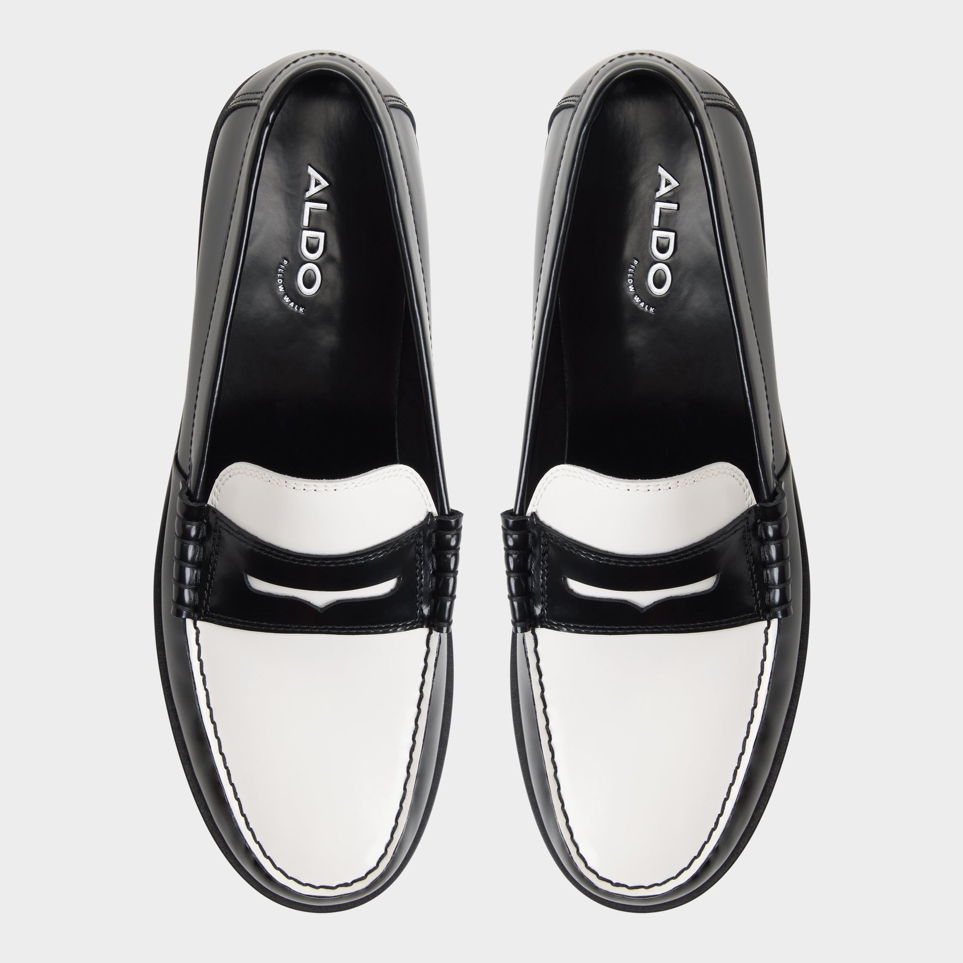 Top-down view of the Black/white Emil Loafer