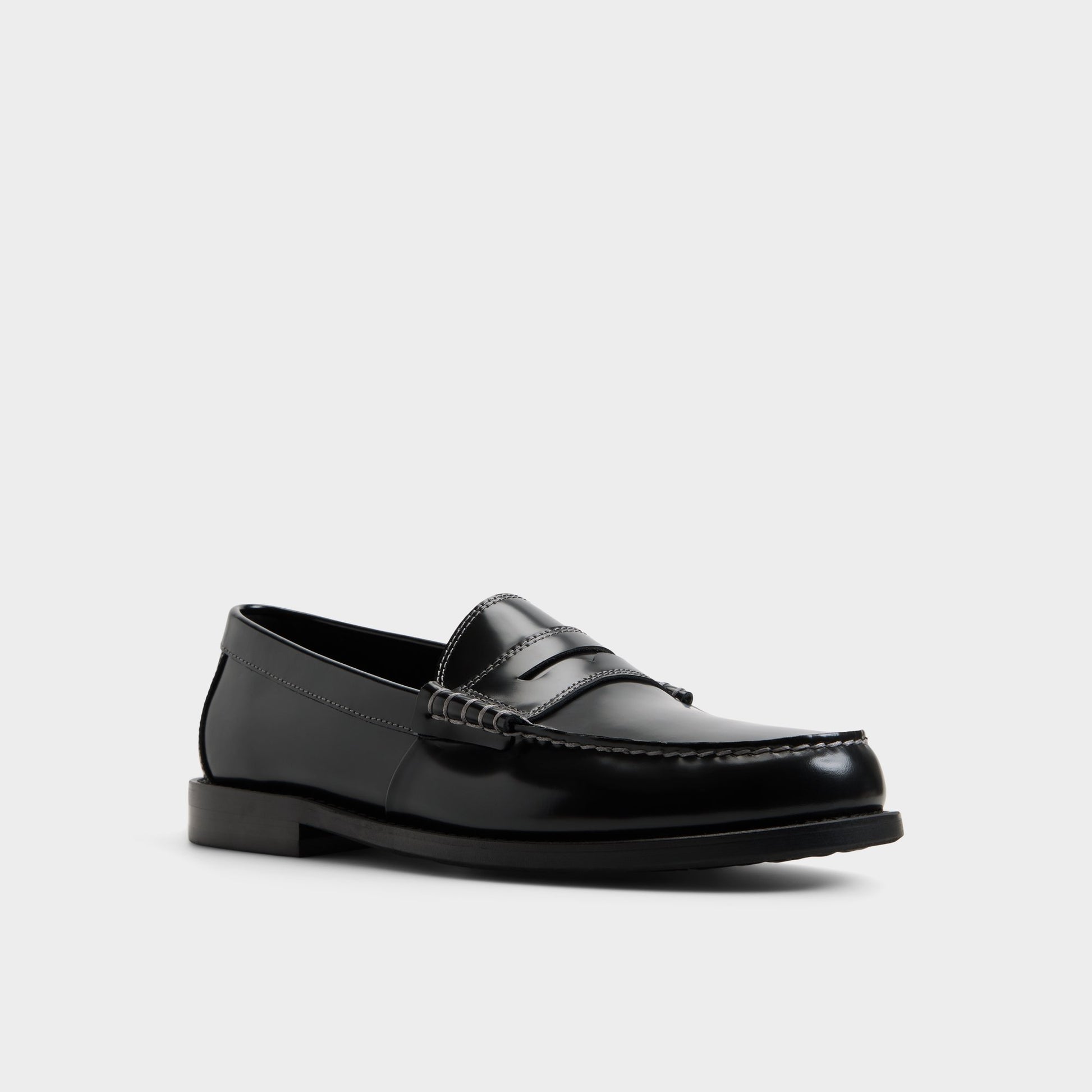 Three-quarter angle of Black Emil Loafer's front side