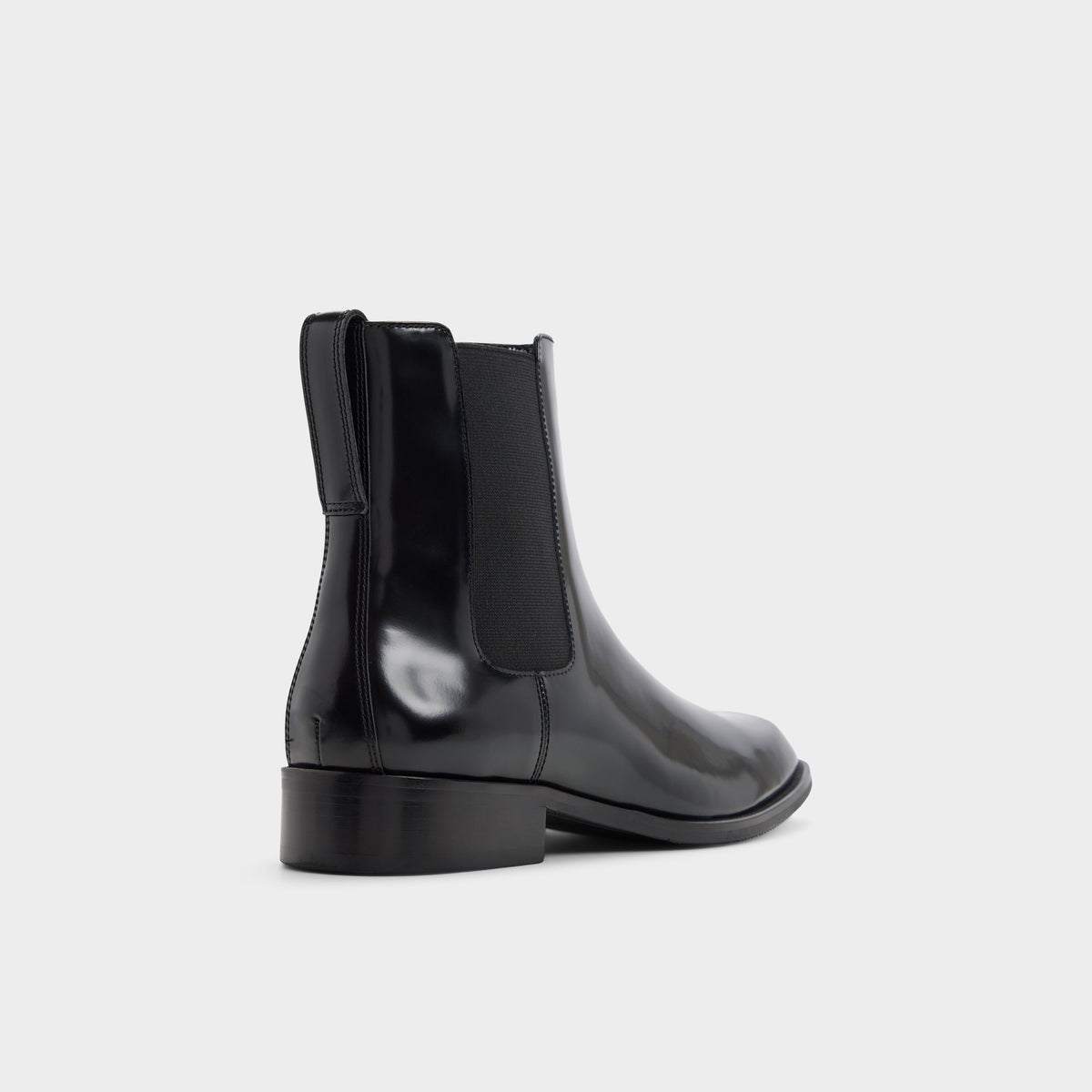 Three-quarter angle of Black Shaney Chelsea boot's back side