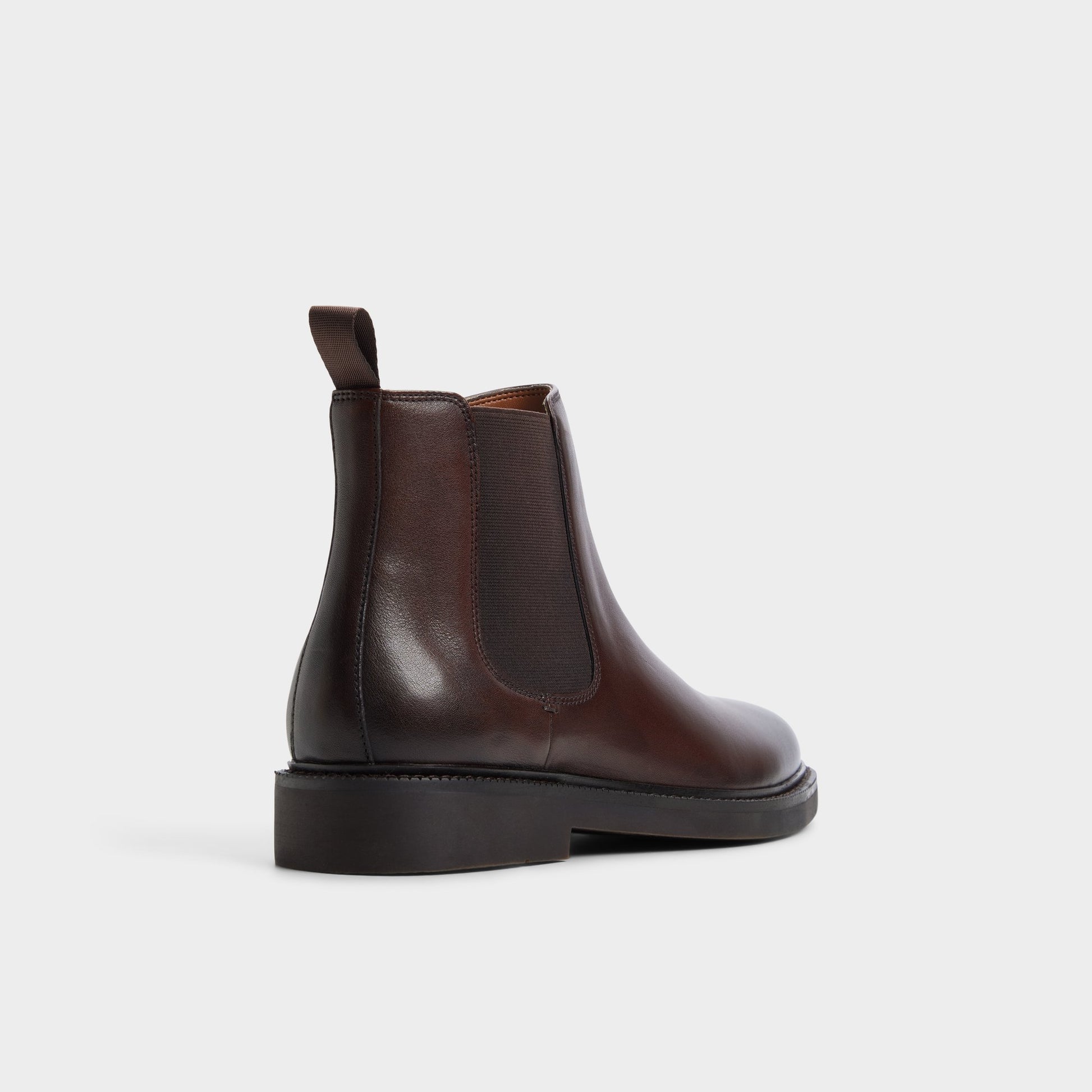 Three-quarter angle of Dark brown Malmo Chelsea boot's back side