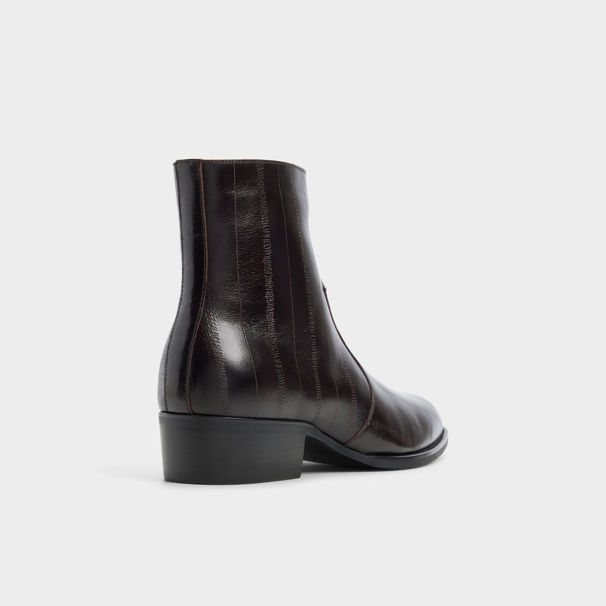 Three-quarter angle of Dark brown Chander Ankle boot's back side