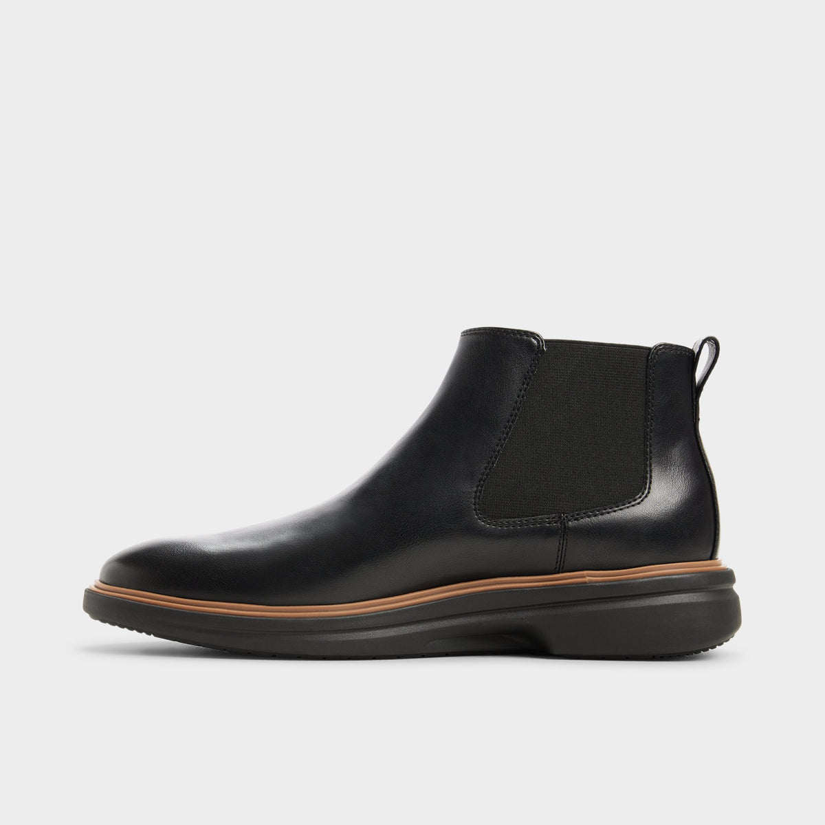 Side view of Black Pete Chelsea boot