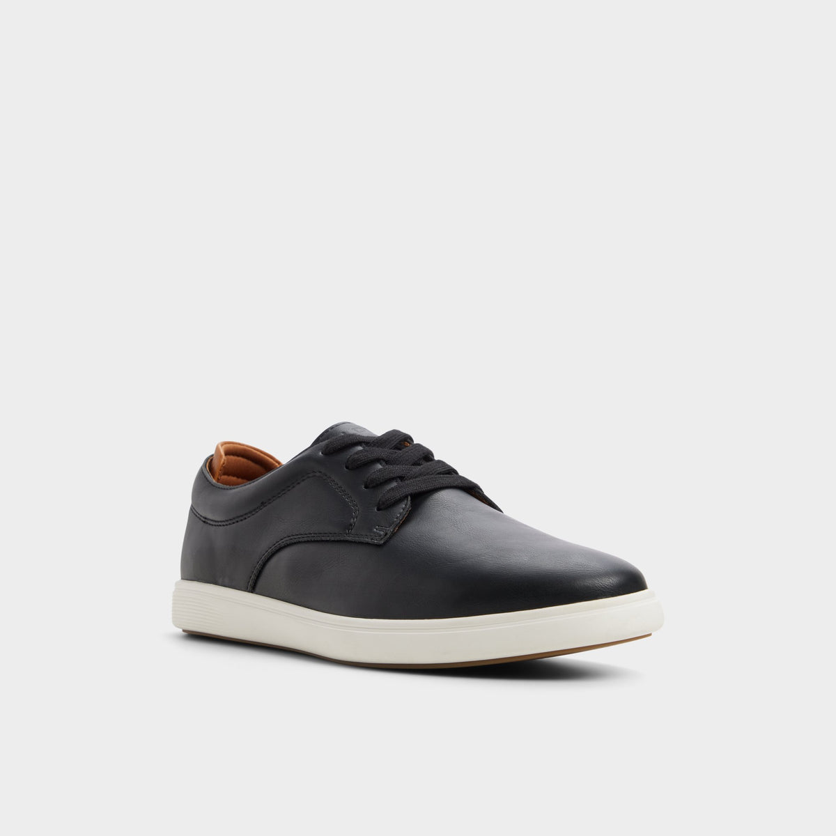 Three-quarter angle of Black Ted Low top sneaker's front side