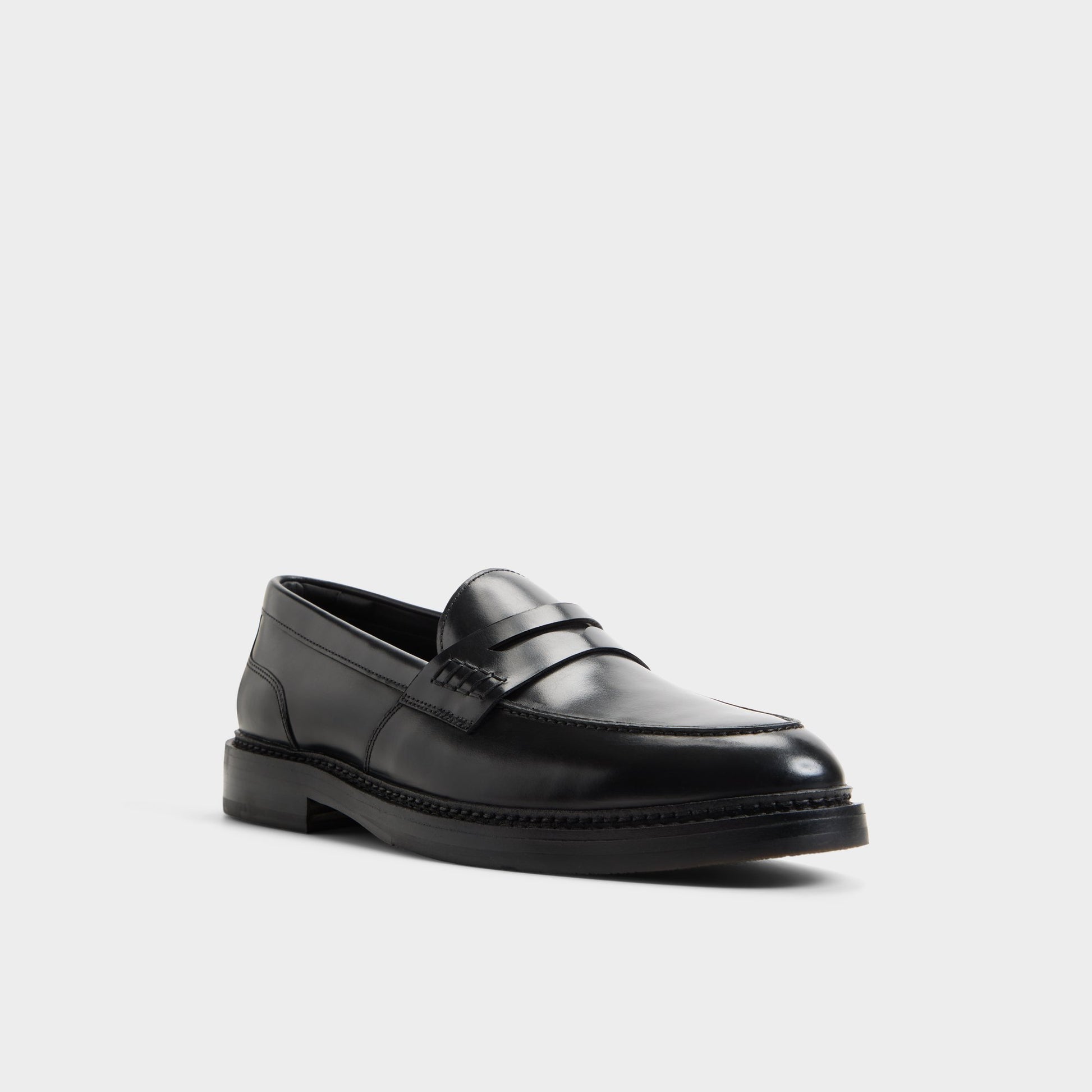 Three-quarter angle of Black Mcrae Loafer's front side
