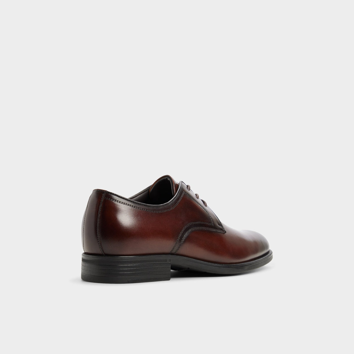 Three-quarter angle of Open brown Nikolai Derby shoe's back side