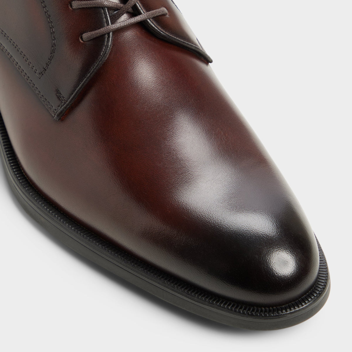 Close-up of the Open brown Nikolai Derby shoe