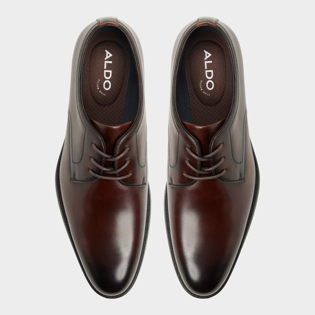 Top-down view of the Open brown Nikolai Derby shoe