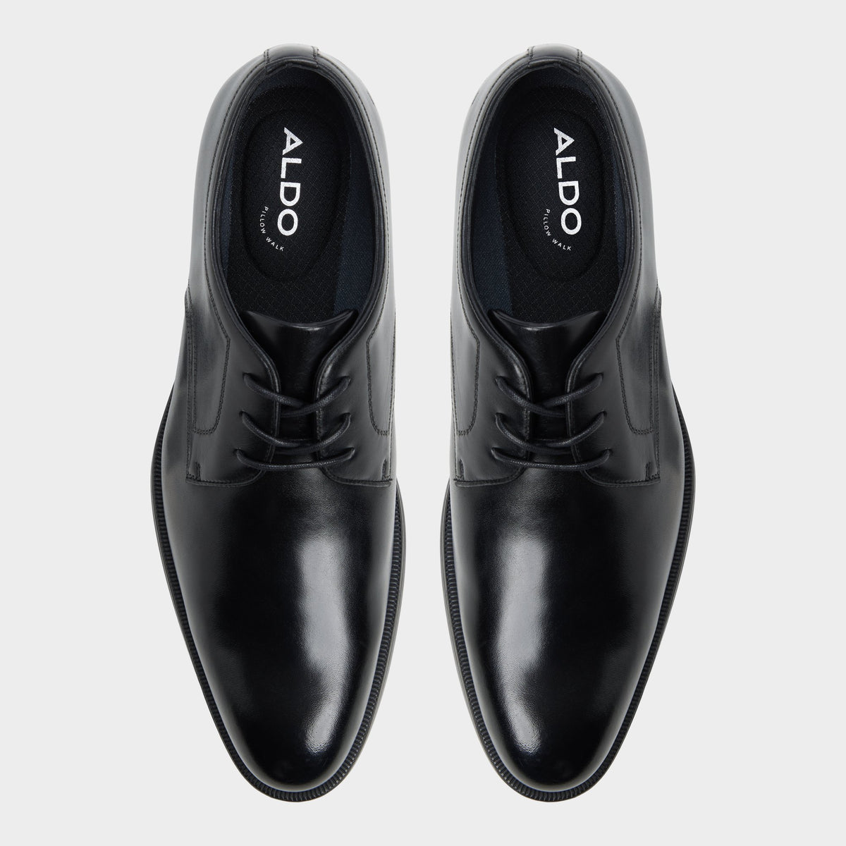 Top-down view of the Black Nikolai Derby shoe