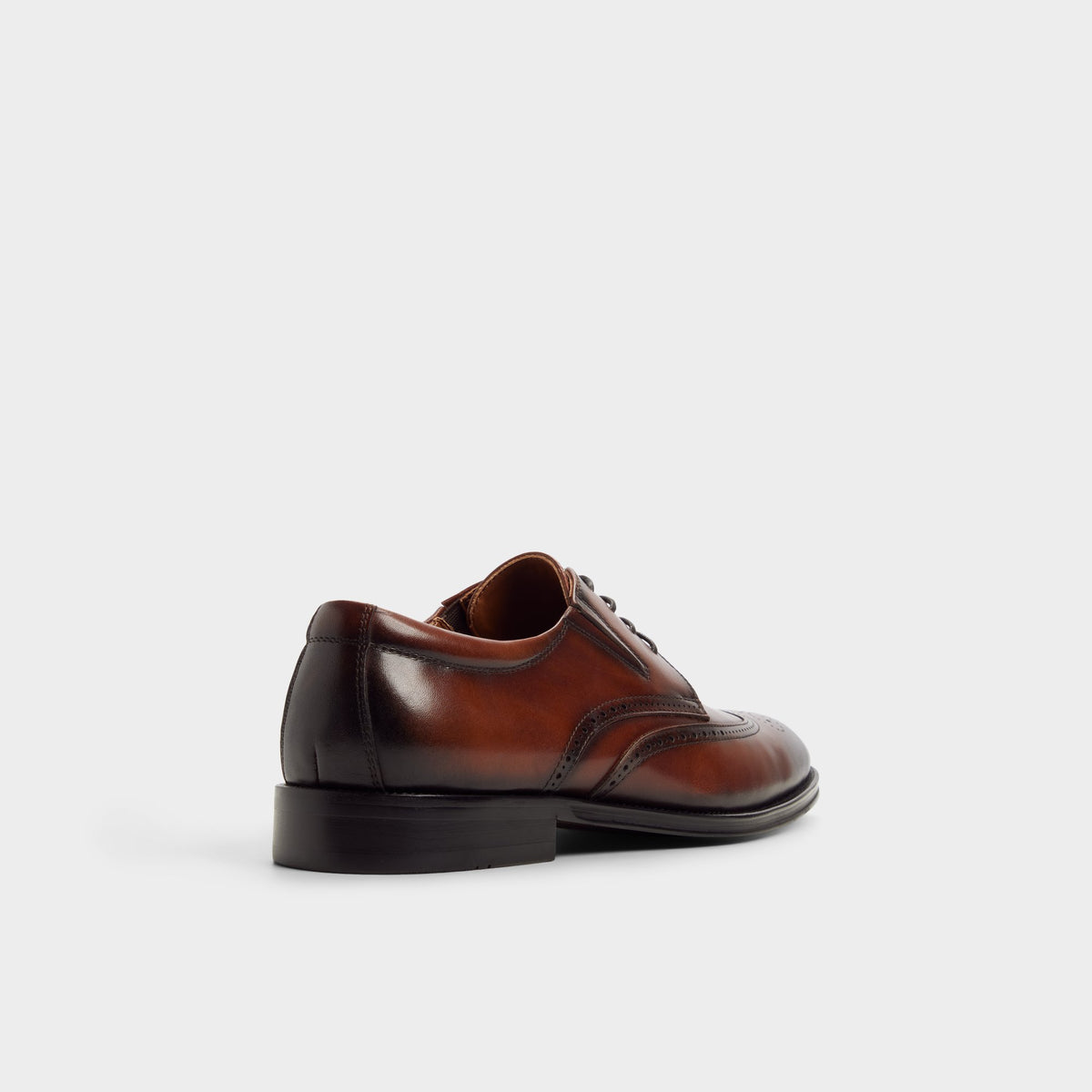Three-quarter angle of Brown Valen Brogue lace-up shoe's back side