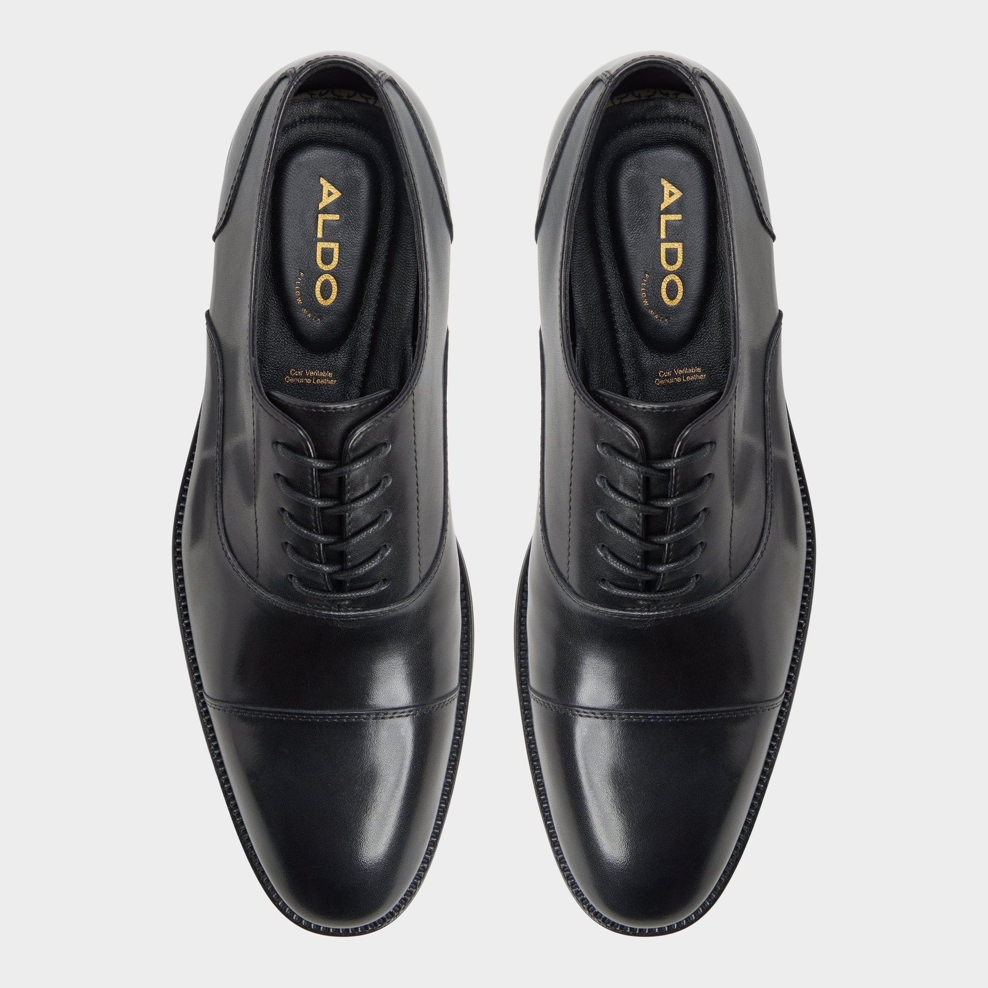 Vue de dessus de la Noir Fez Chaussure Oxford