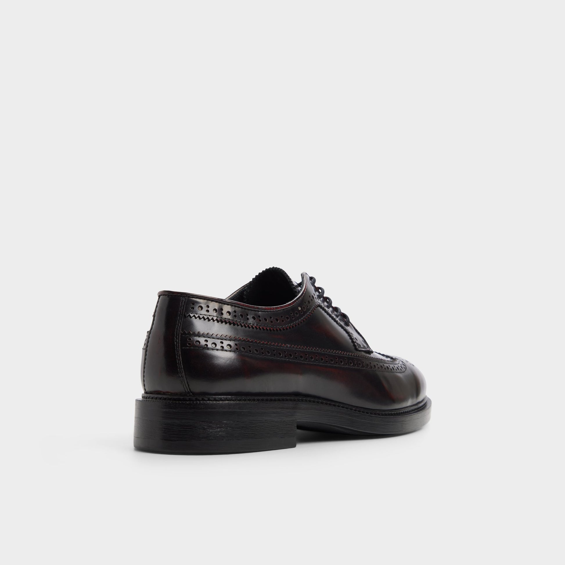 Three-quarter angle of Bordo Jarvi Brogue lace-up shoe's back side
