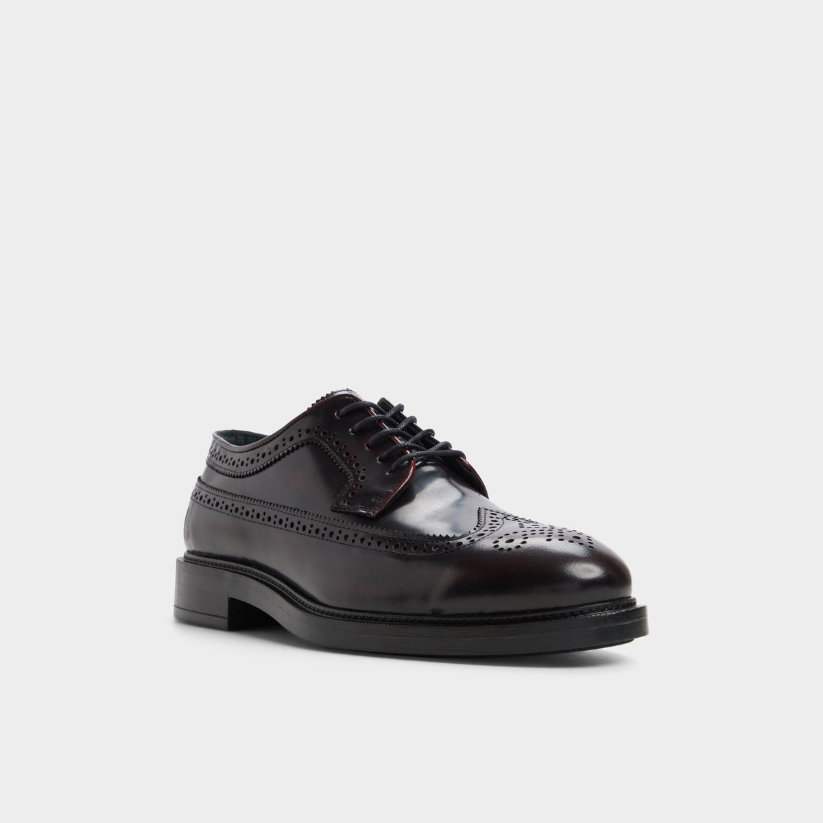 Three-quarter angle of Bordo Jarvi Brogue lace-up shoe's front side