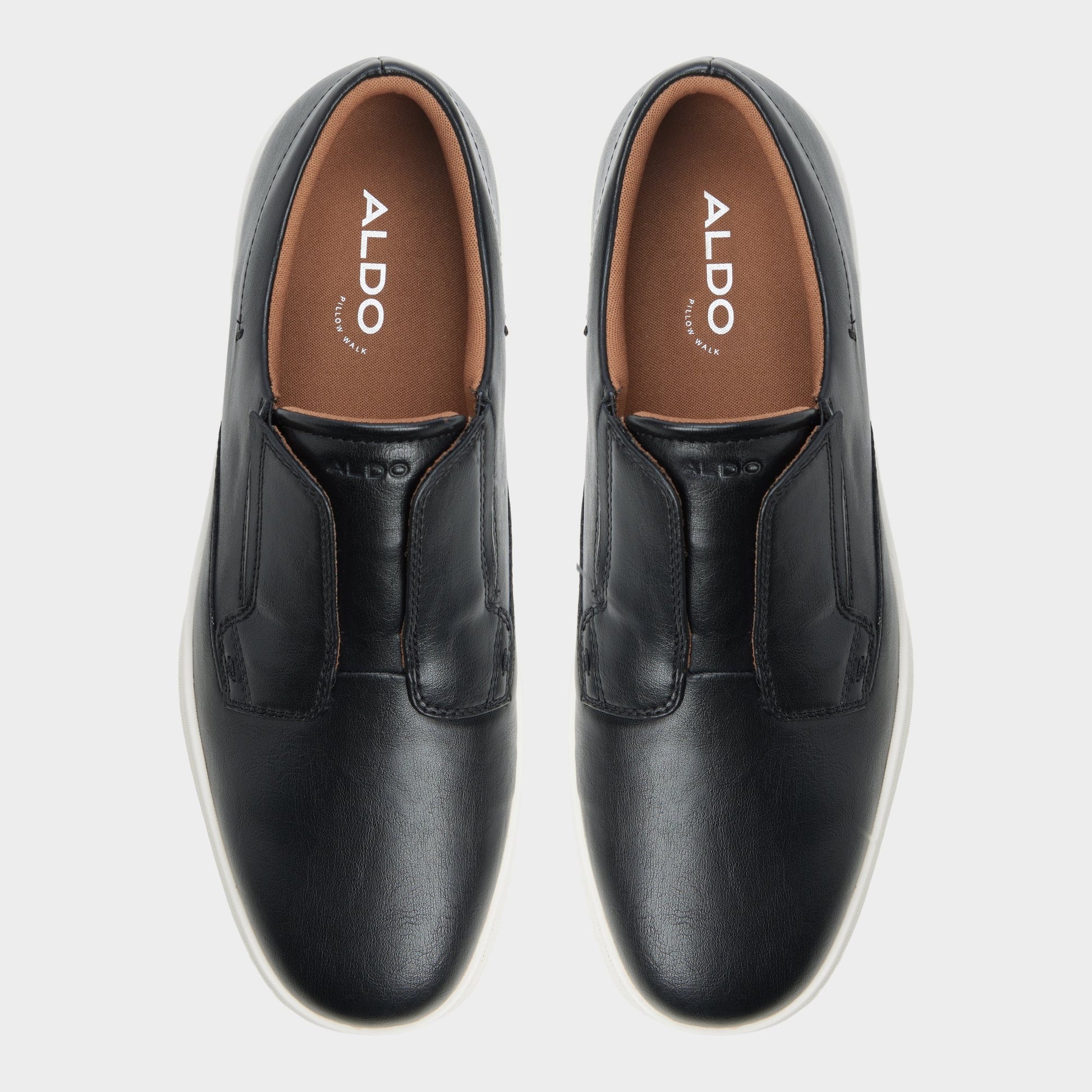 Top-down view of the Black Enio Slip-on sneaker
