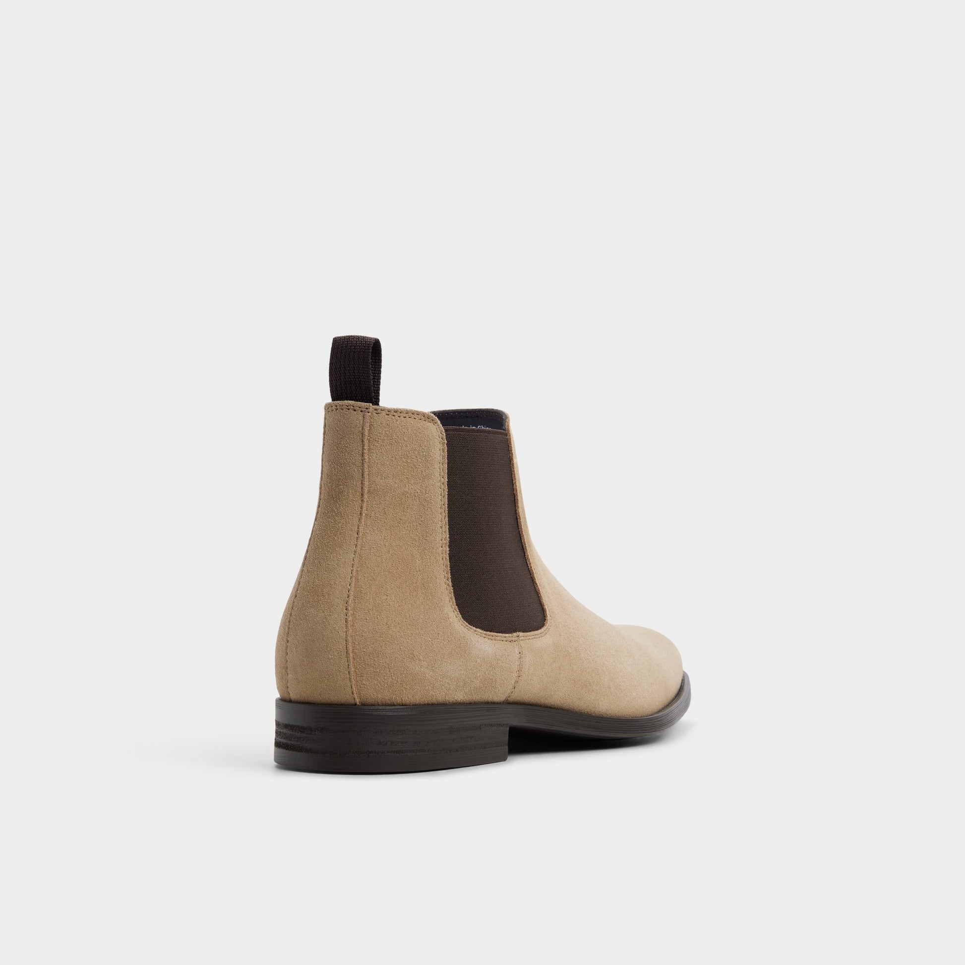 Three-quarter angle of Other dark beige Ritchie Chelsea boot's back side