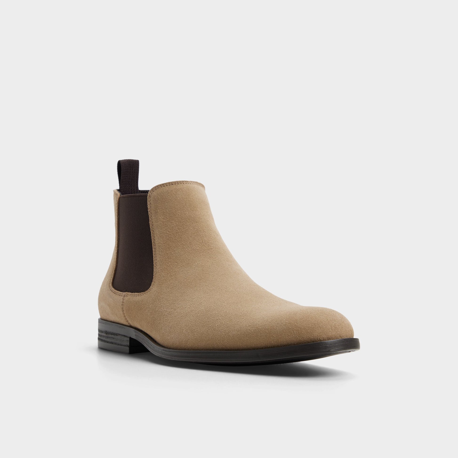 Three-quarter angle of Other dark beige Ritchie Chelsea boot's front side