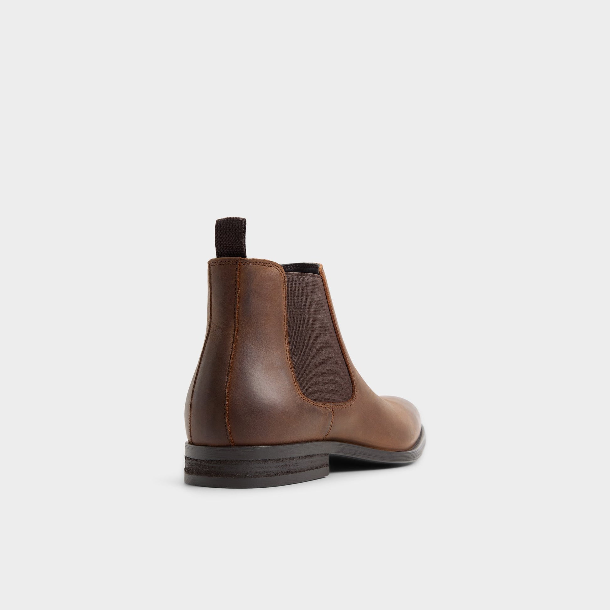 Three-quarter angle of Brown Ritchie Chelsea boot's back side
