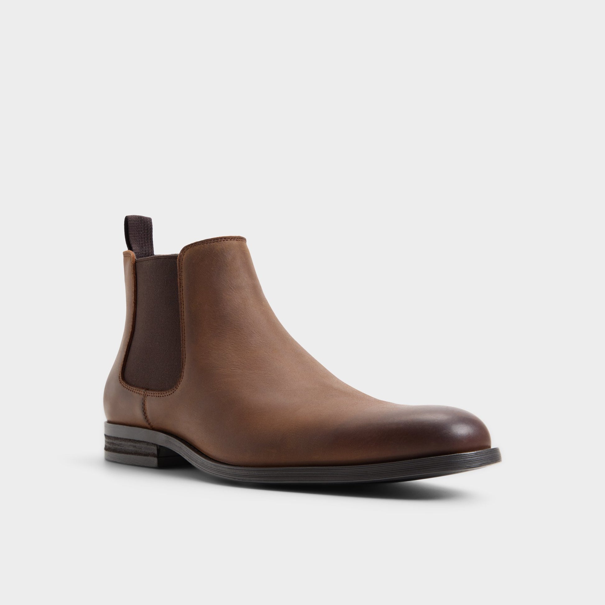 Three-quarter angle of Brown Ritchie Chelsea boot's front side