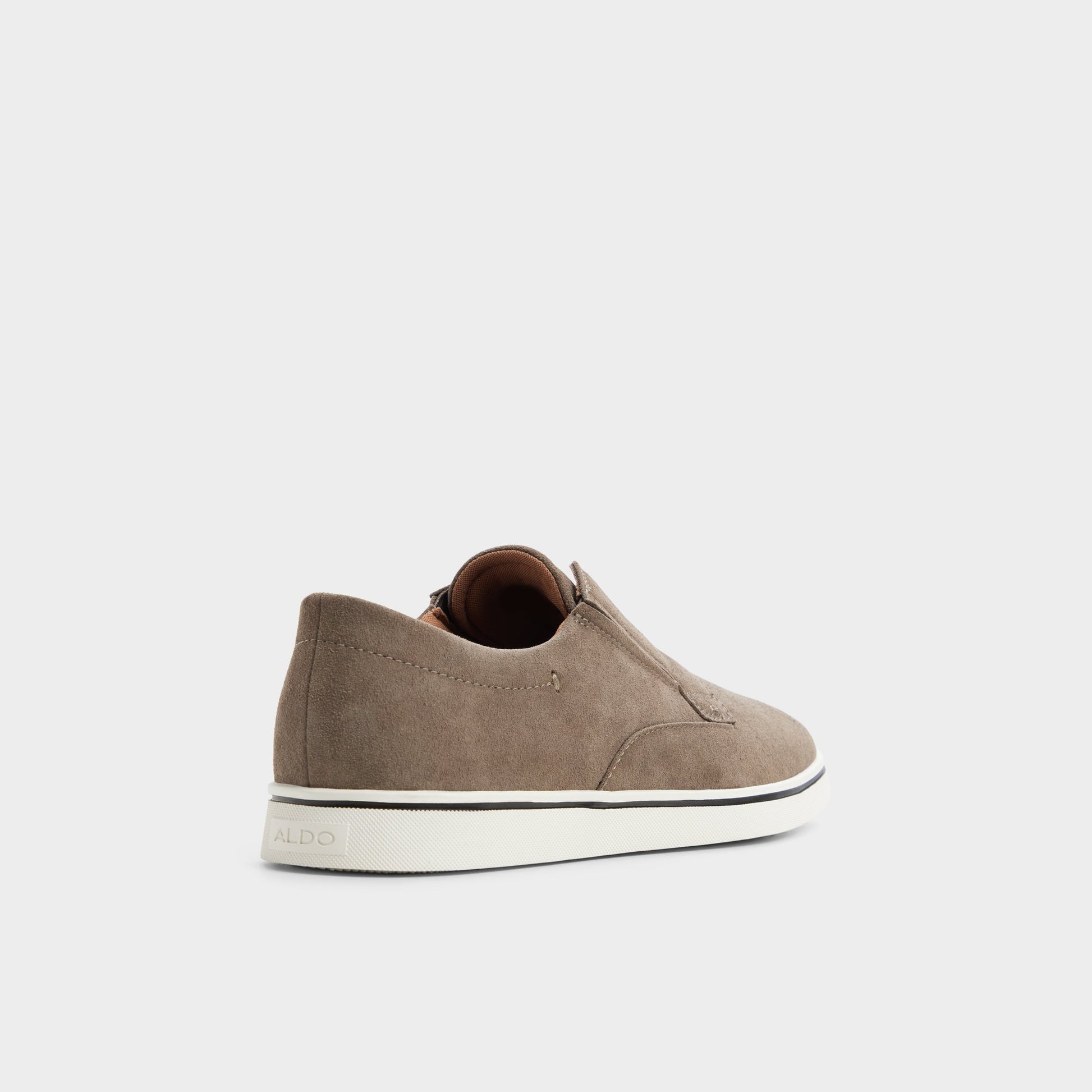 Three-quarter angle of Medium grey Enio Slip-on sneaker's back side