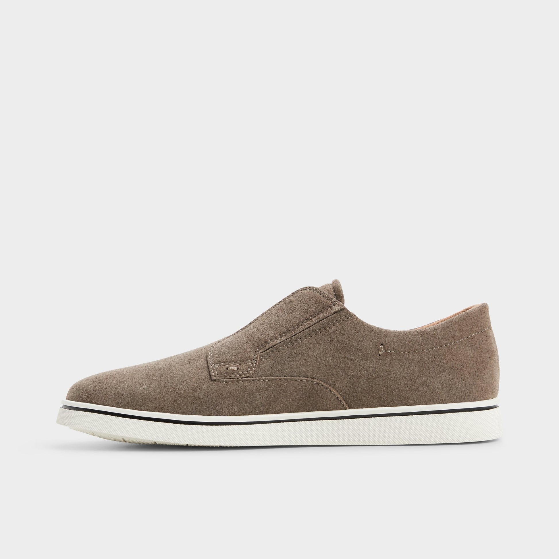 Side view of Medium grey Enio Slip-on sneaker