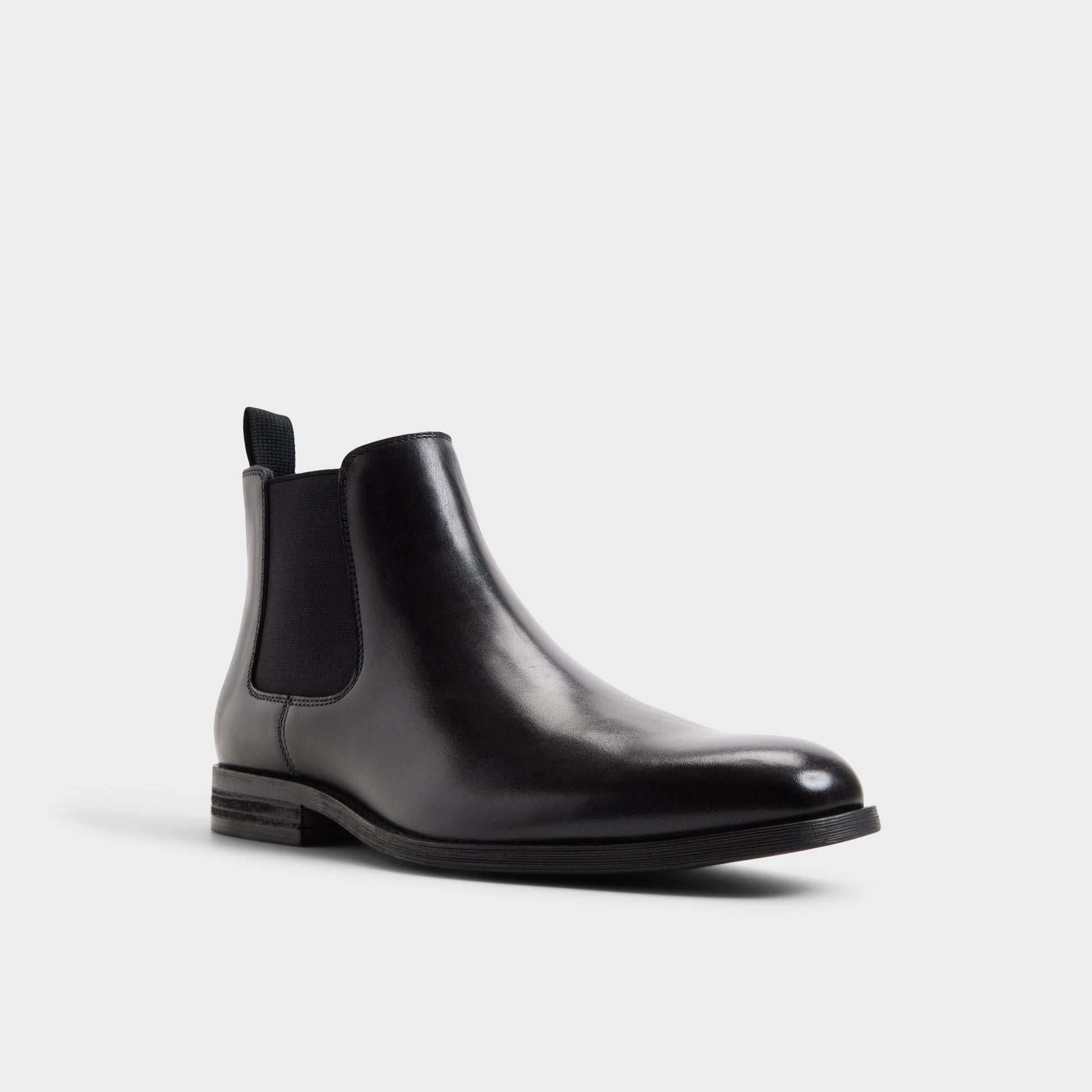 Three-quarter angle of Black Ritchie Chelsea boot's front side